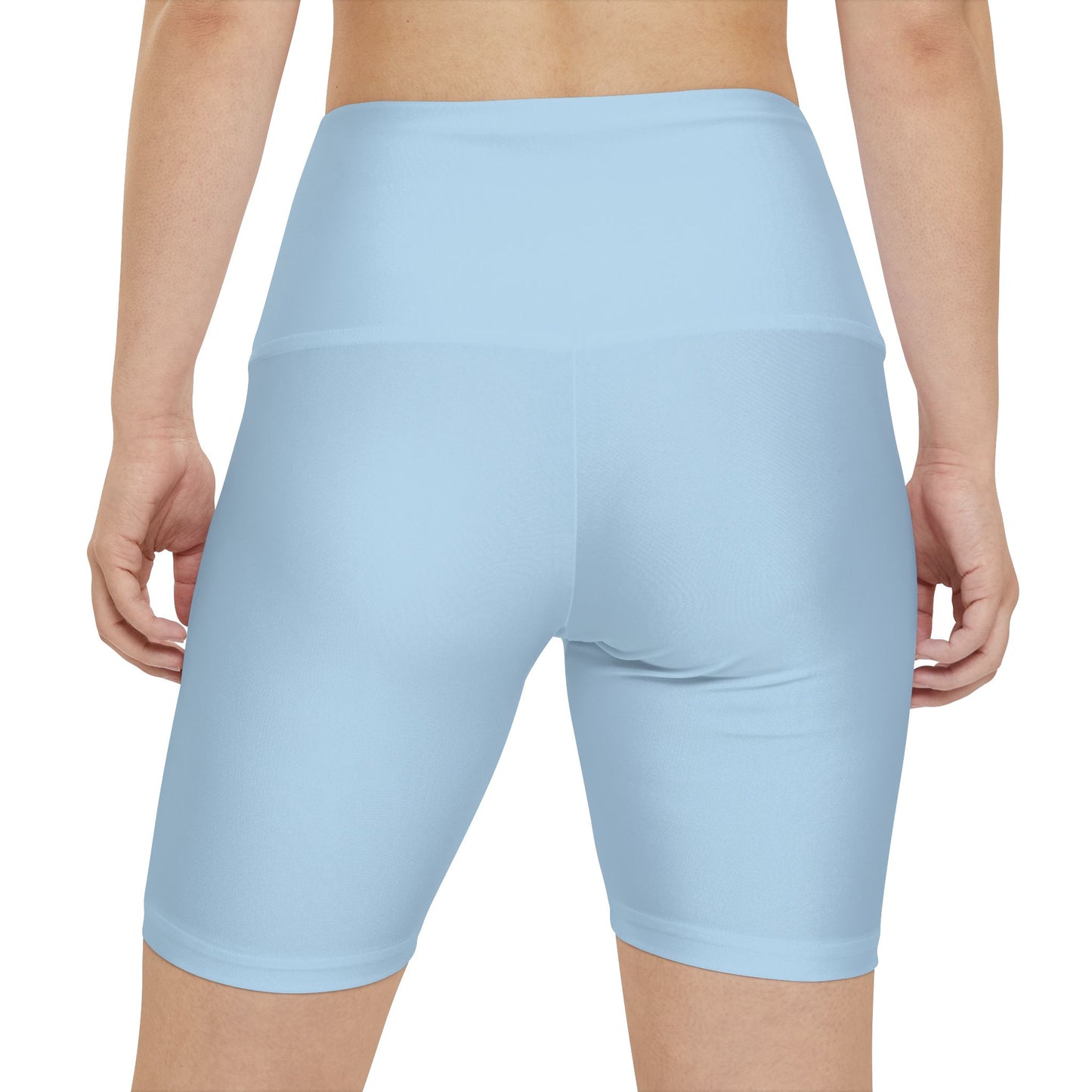 Pale Sky Women's Workout Shorts — Solid High-Waist Biker Shorts for Exercise & Everyday Wear