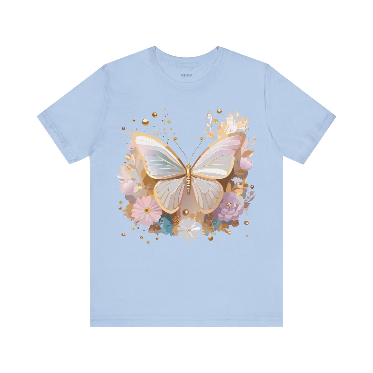 Butterfly Graphic Unisex Cotton Bella+Canvas Tee with Art Design n42
