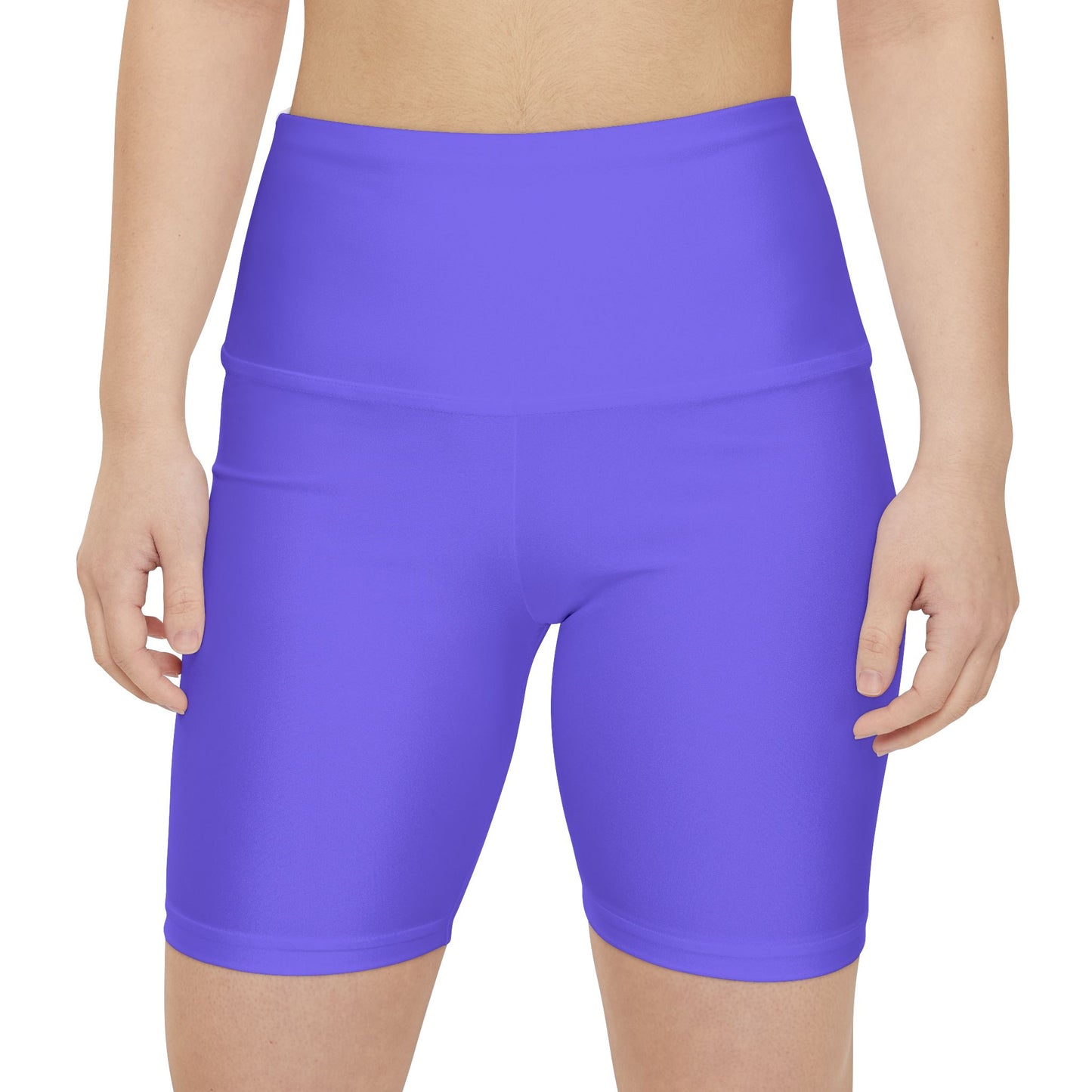 Medium Slate Lilac Women's Purple High-Waist Workout Shorts - Athletic Biker Briefs for Gym & Yoga