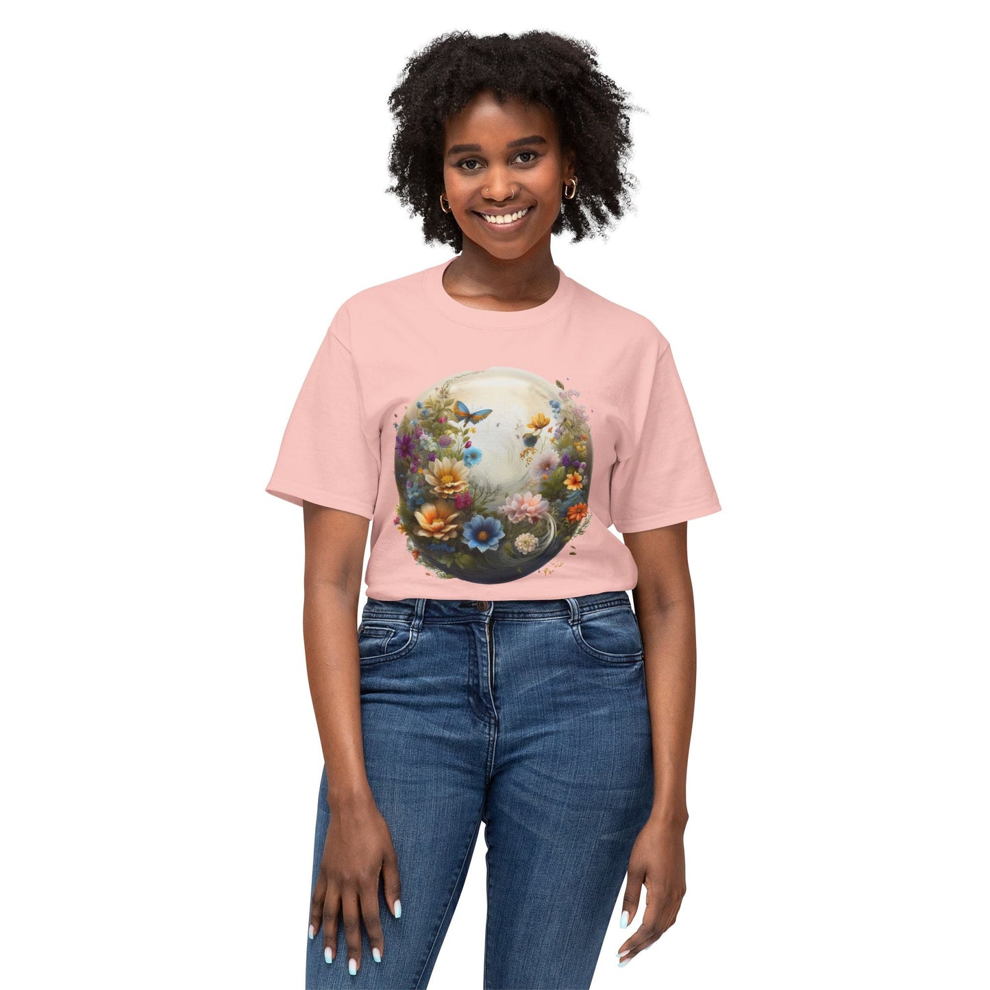 Unisex Floral T Shirt With Art Print HD Cotton Vintage Flowers Tee Shirt Soft Breathable Comfort