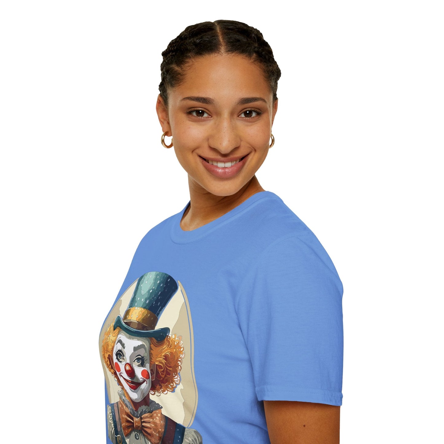 Clown Shirt Unisex T Shirt With Clown Circus Theme Funny Man Shirt Gildan Softstyle 64000