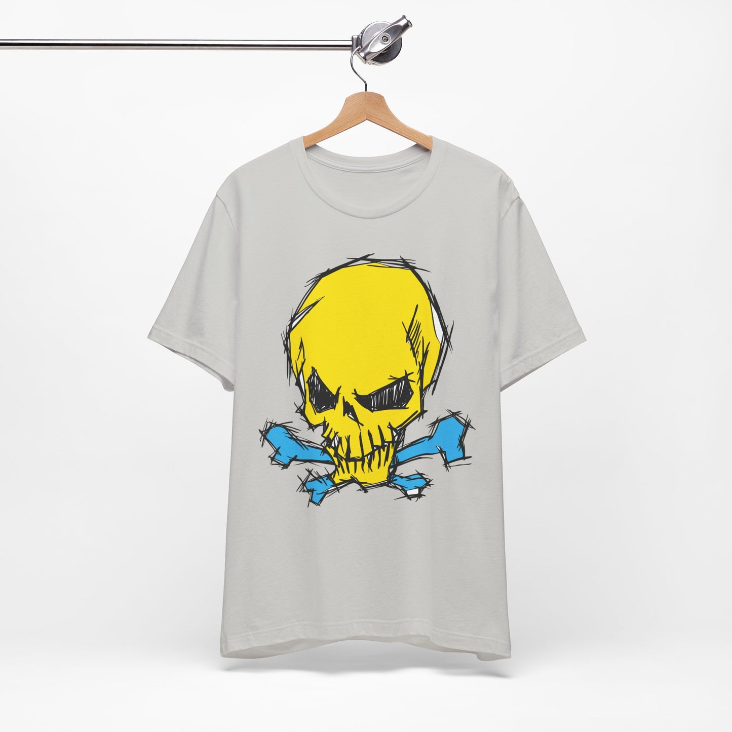 2-Yellow Skull Graphic Design Tee, Skull Shirt, Vintage Tees, Art Design T-Shirt, Vintage Graphic Tee, Art Shirts with Skulls