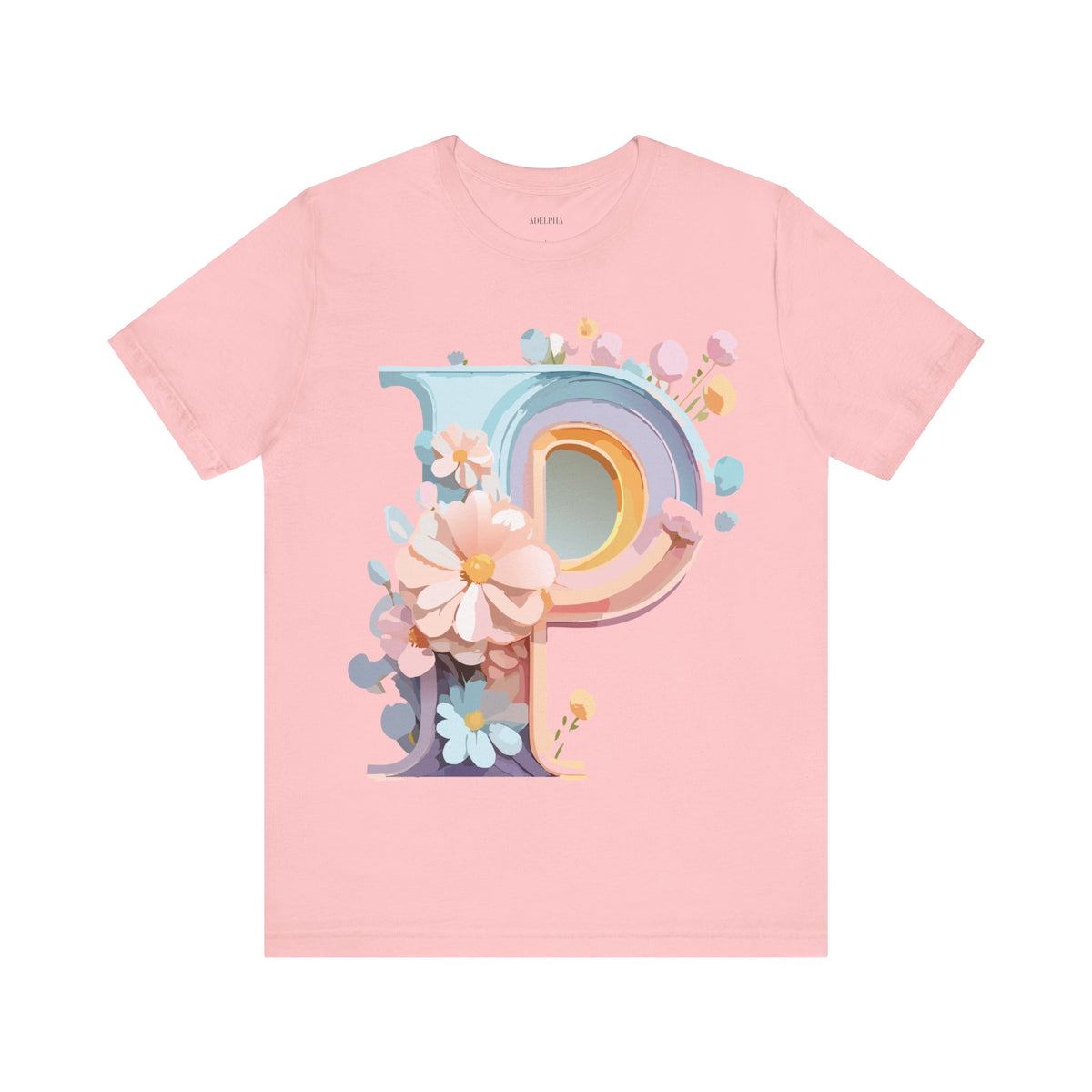 Letter P Graphic Unisex Cotton Bella+Canvas Tee with Art Letter Design