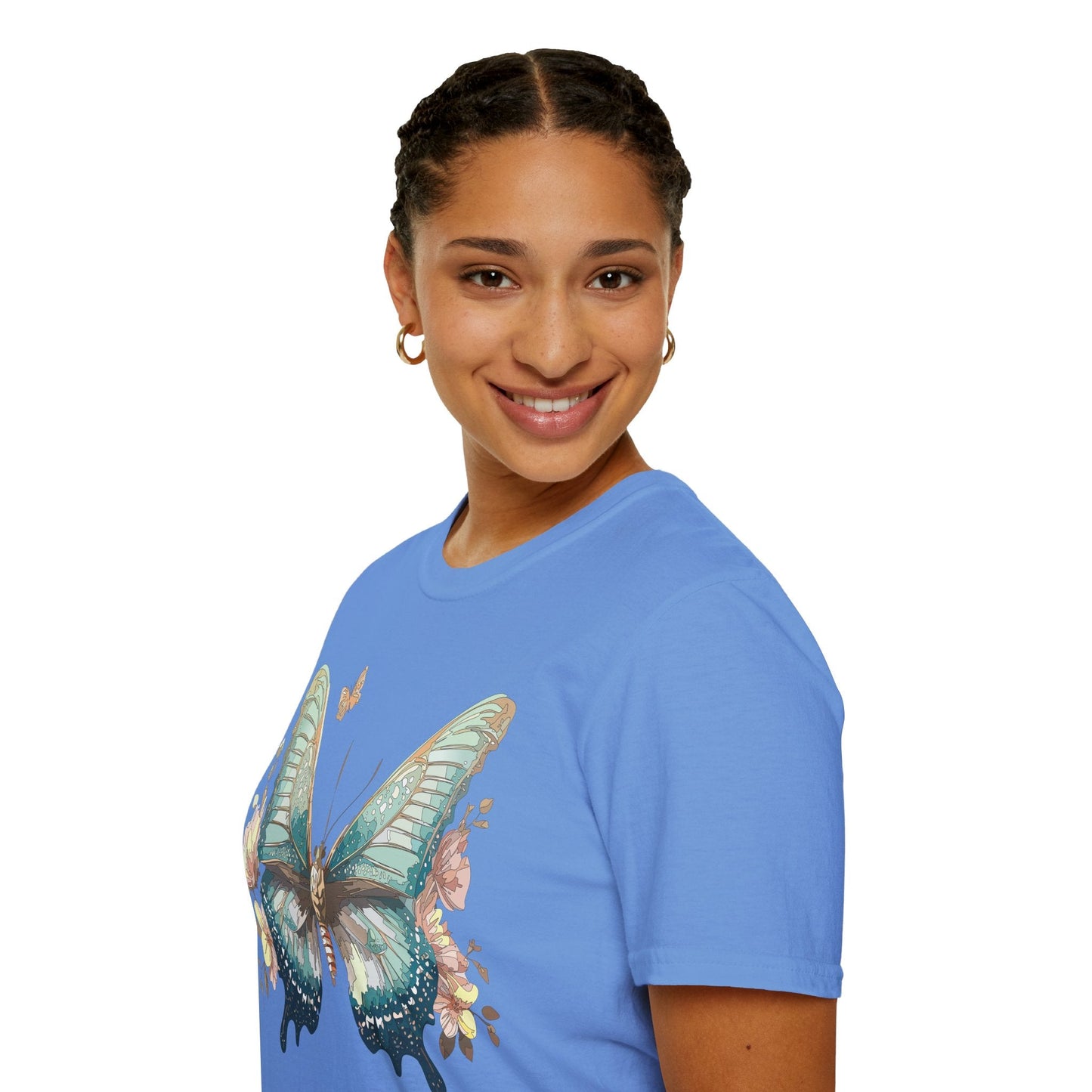 Butterfly Print Unisex T Shirt Monarch Design Softstyle 64000 Gildan Cotton Tee Quality