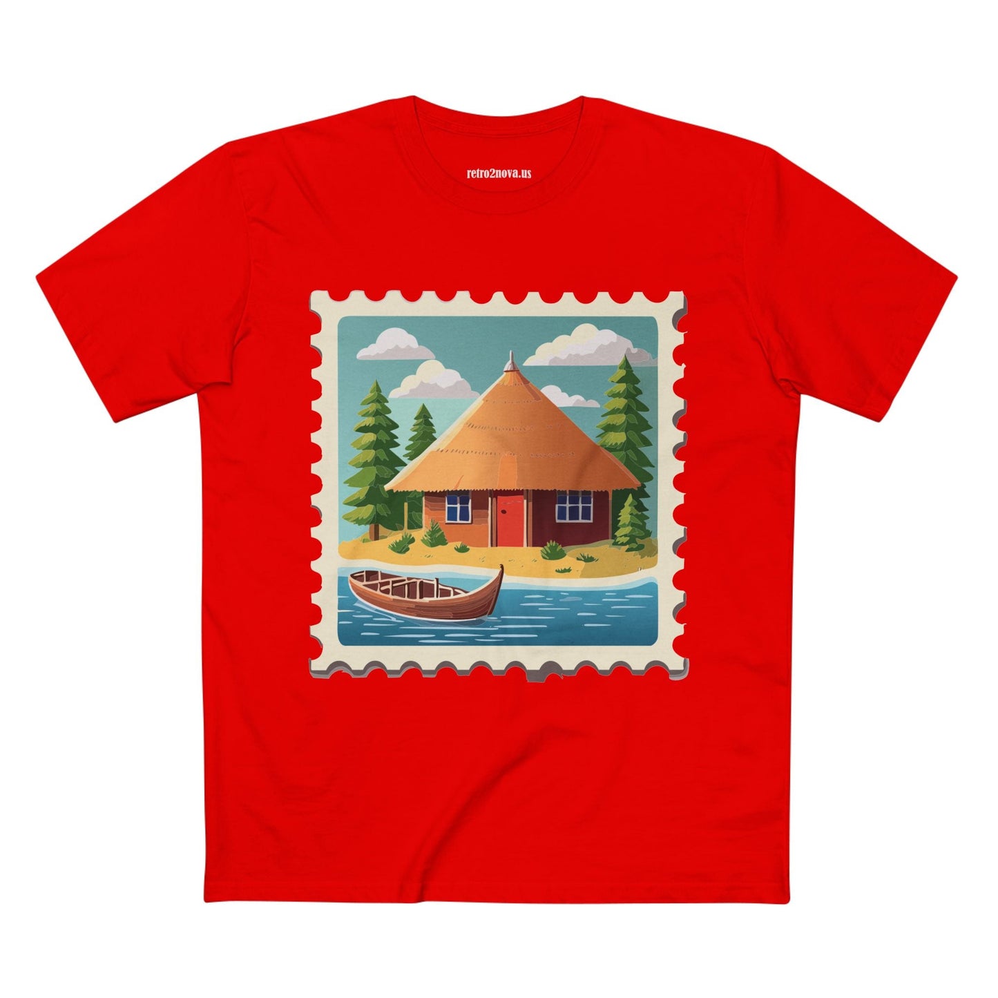 Stamp Shirt Postage Stamp Tee Unisex Premium Cotton Art Design By Retro2Nova Original Art Collection