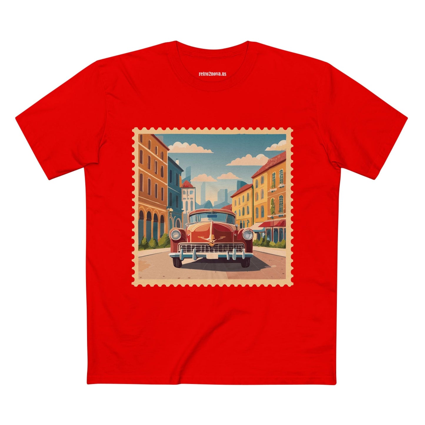 Postage Stamp Shirt Unisex Tee Original Art By Retro2Nova Premium Cotton Staple Tee