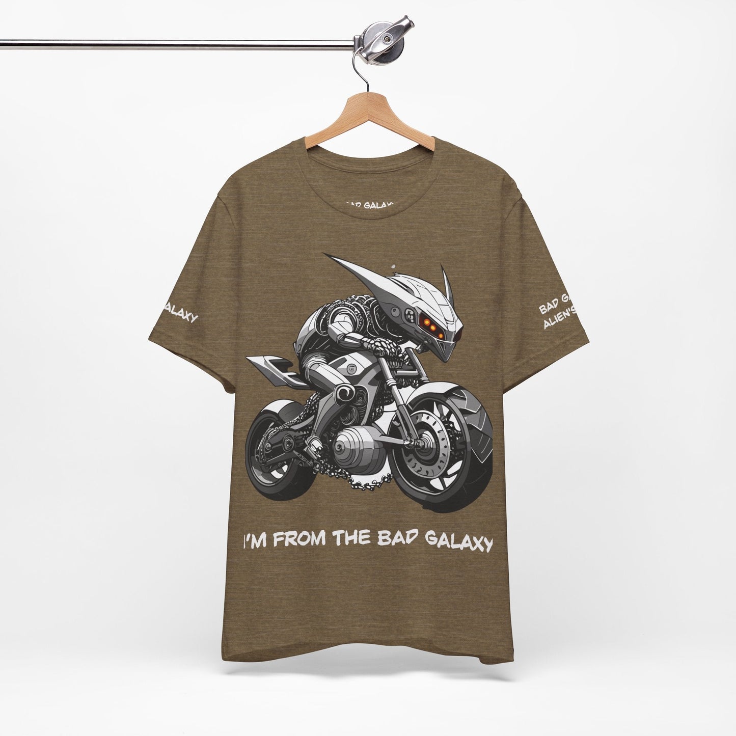Tee Shirt With Alien From Bad Galaxy Made To Order 100 Percent Cotton Eco Friendly Print