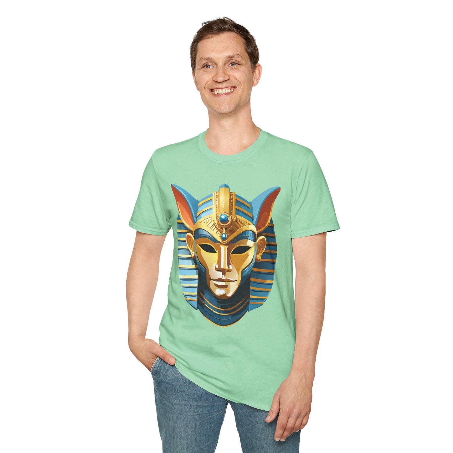 Mask Tee Shirt Unisex Softstyle Cotton Tee With Masquerade Art Design Gildan Softstyle