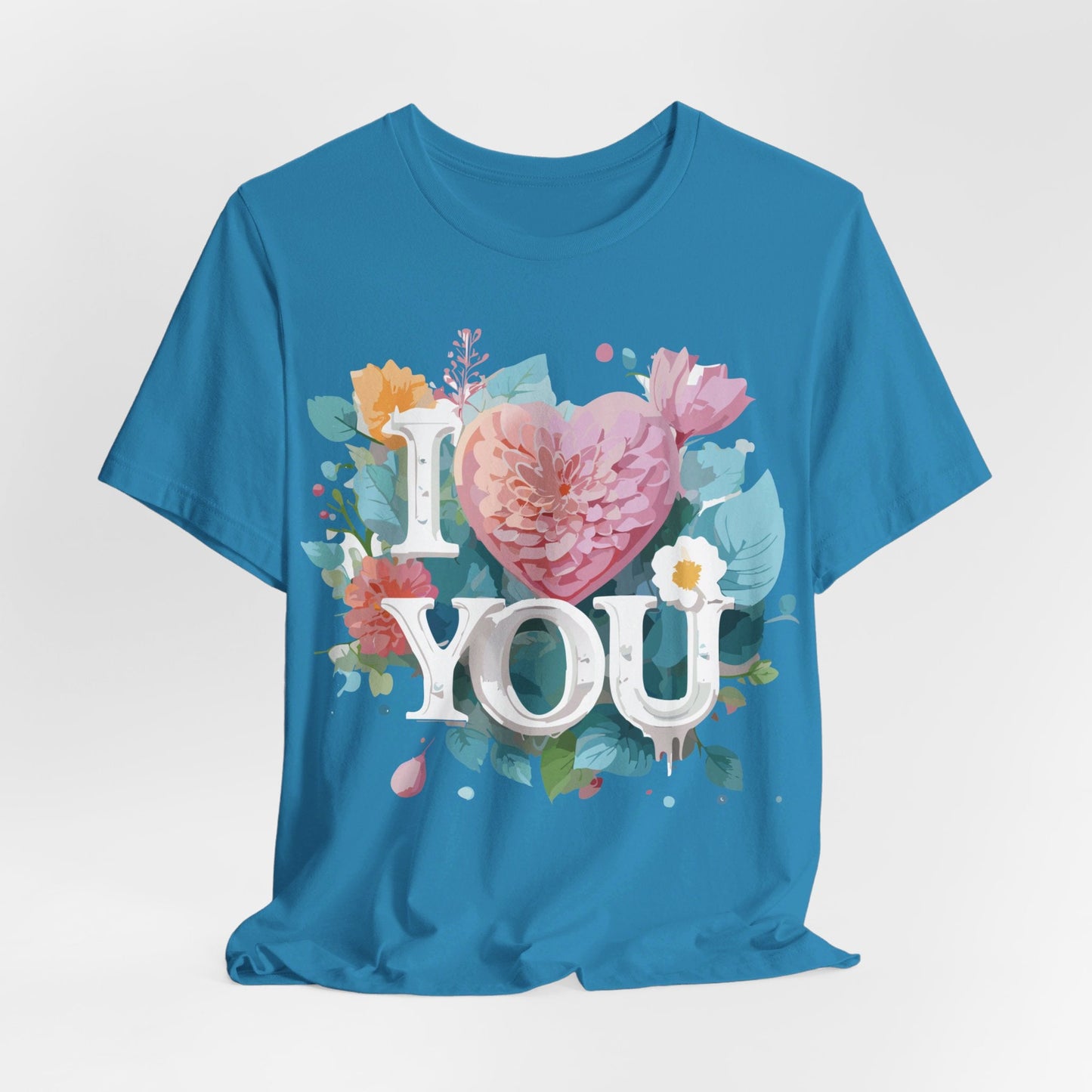 Valentine Day Graphic Unisex 100 Cotton Vintage Artwork with Love and Flower Design Tee 9