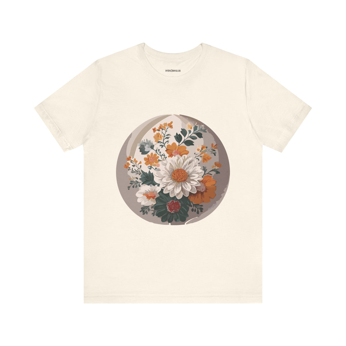 Floral Graphic Unisex Cotton Bella+Canvas Tee with Flowers Design ab10