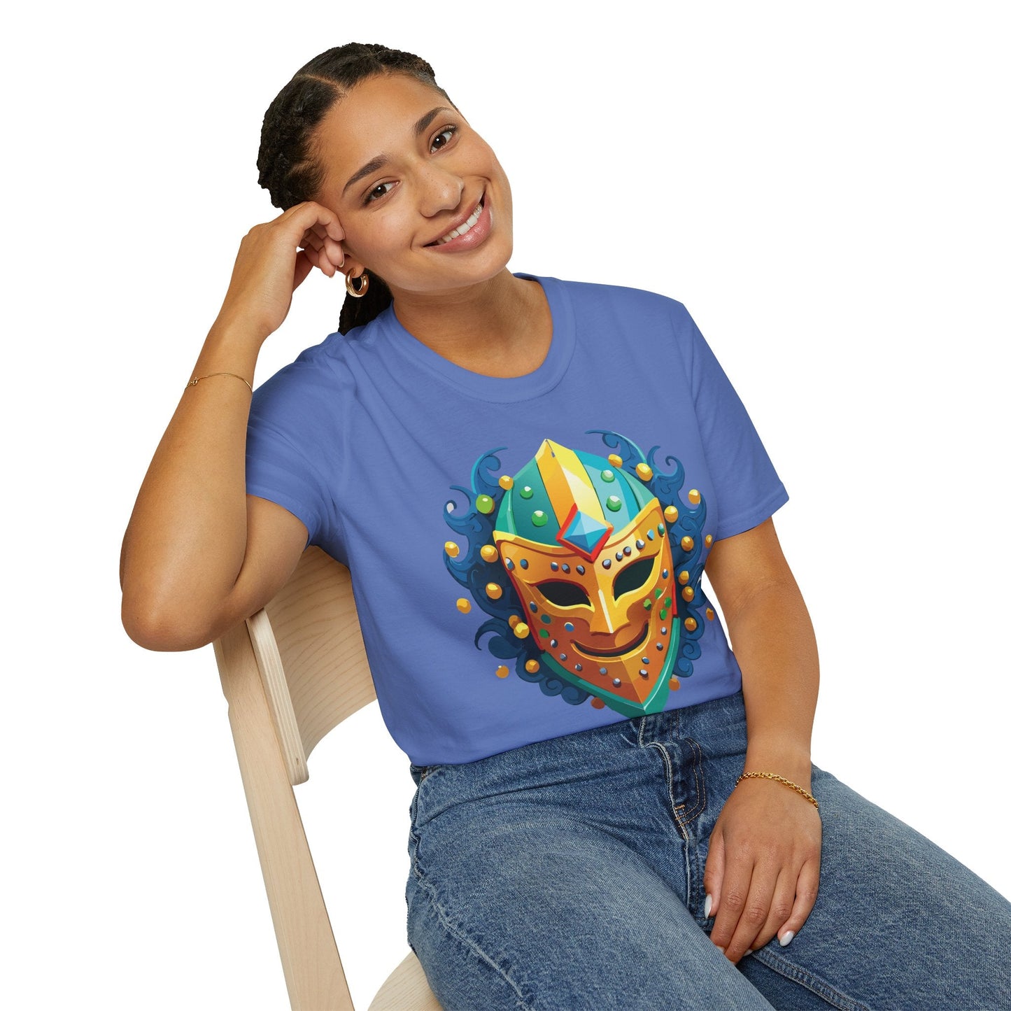 Mask Graphic Unisex Cotton Masquerade Design Artwork Tee 11