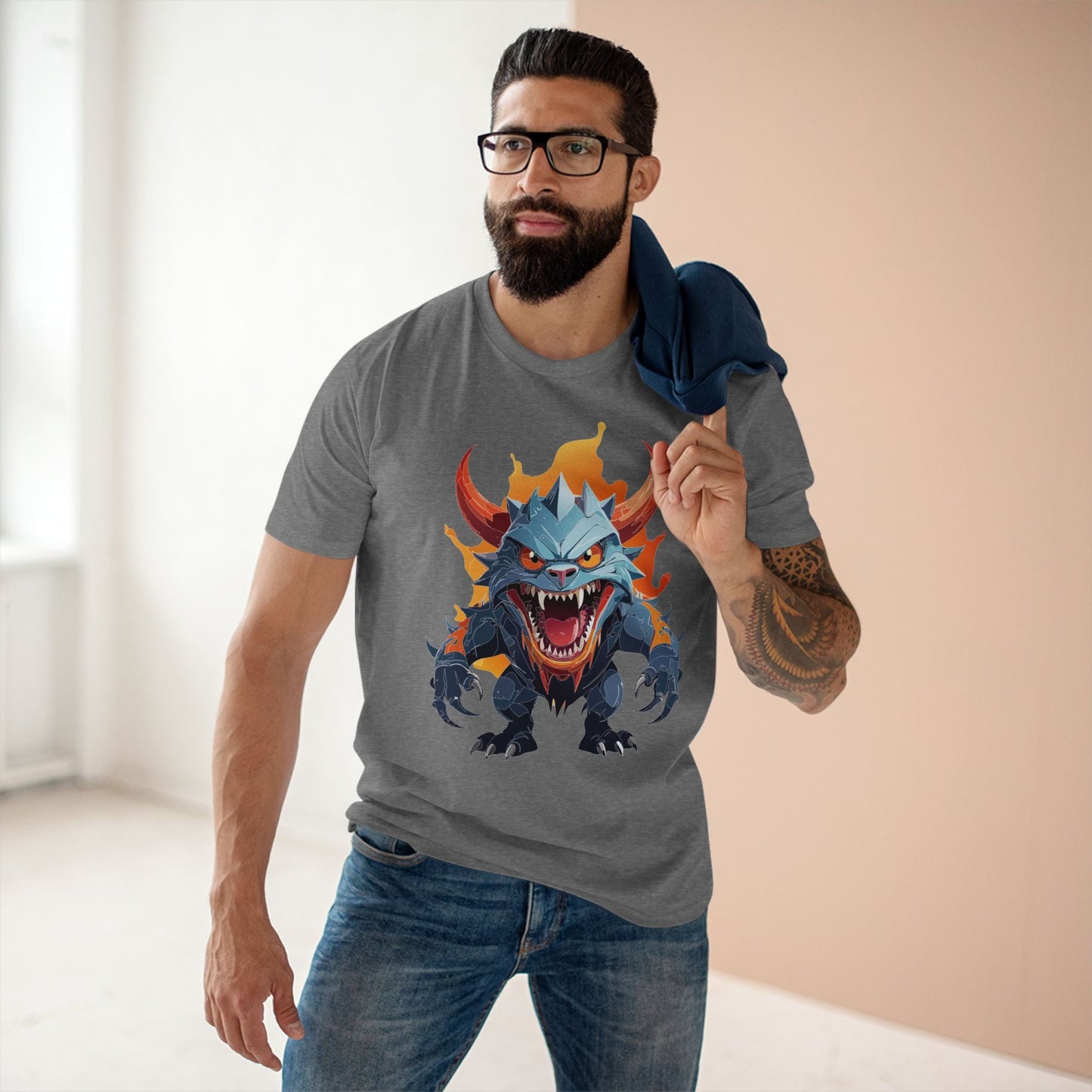 Cartoon Monsters Graphic Unisex 100 Cotton Staple Tee 24