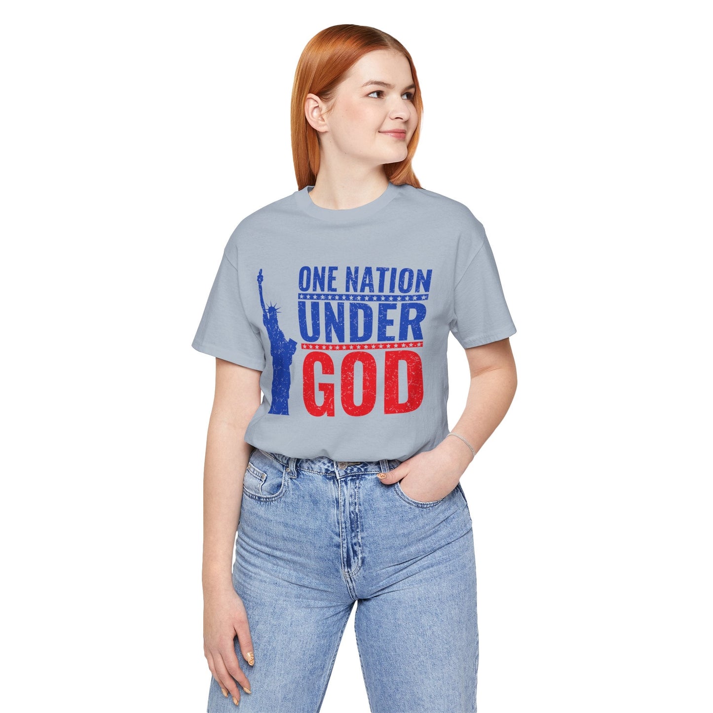Statue of Liberty Patriotic Graphic Unisex Cotton T-Shirt a6