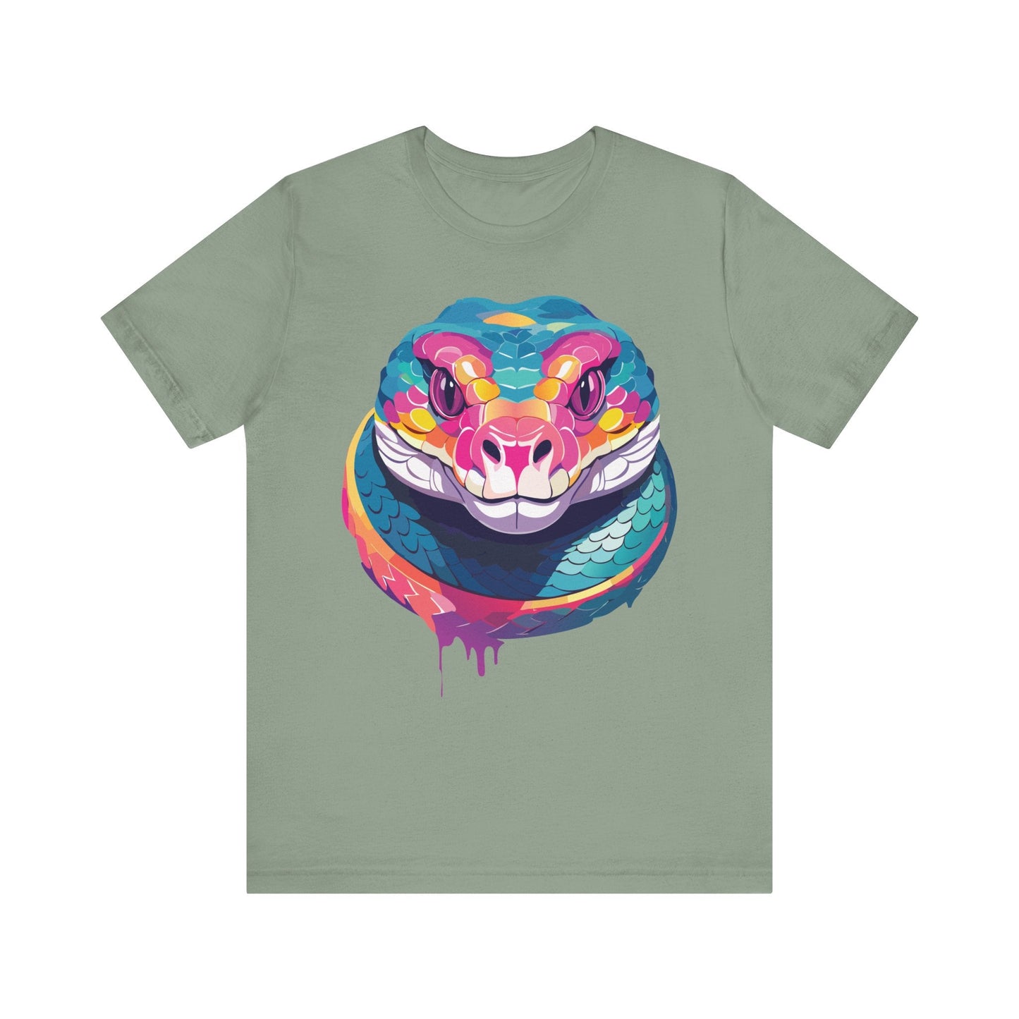 Unisex Animal Tee Shirt With Art Design, Wild Animals Short Sleeve Graphic Tee For Everyday Wear