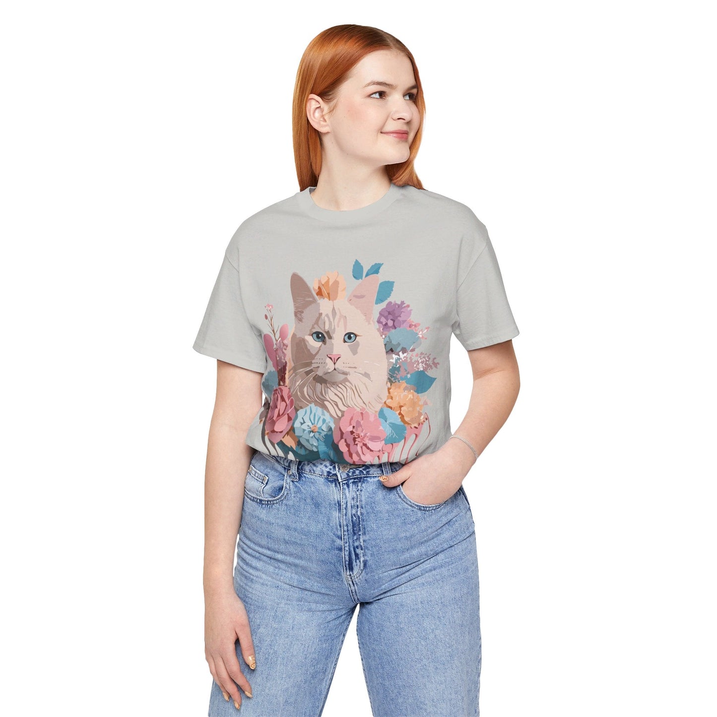 Cat Graphic Tee Unisex Short Sleeve Shirt With Vintage Art Adelpha