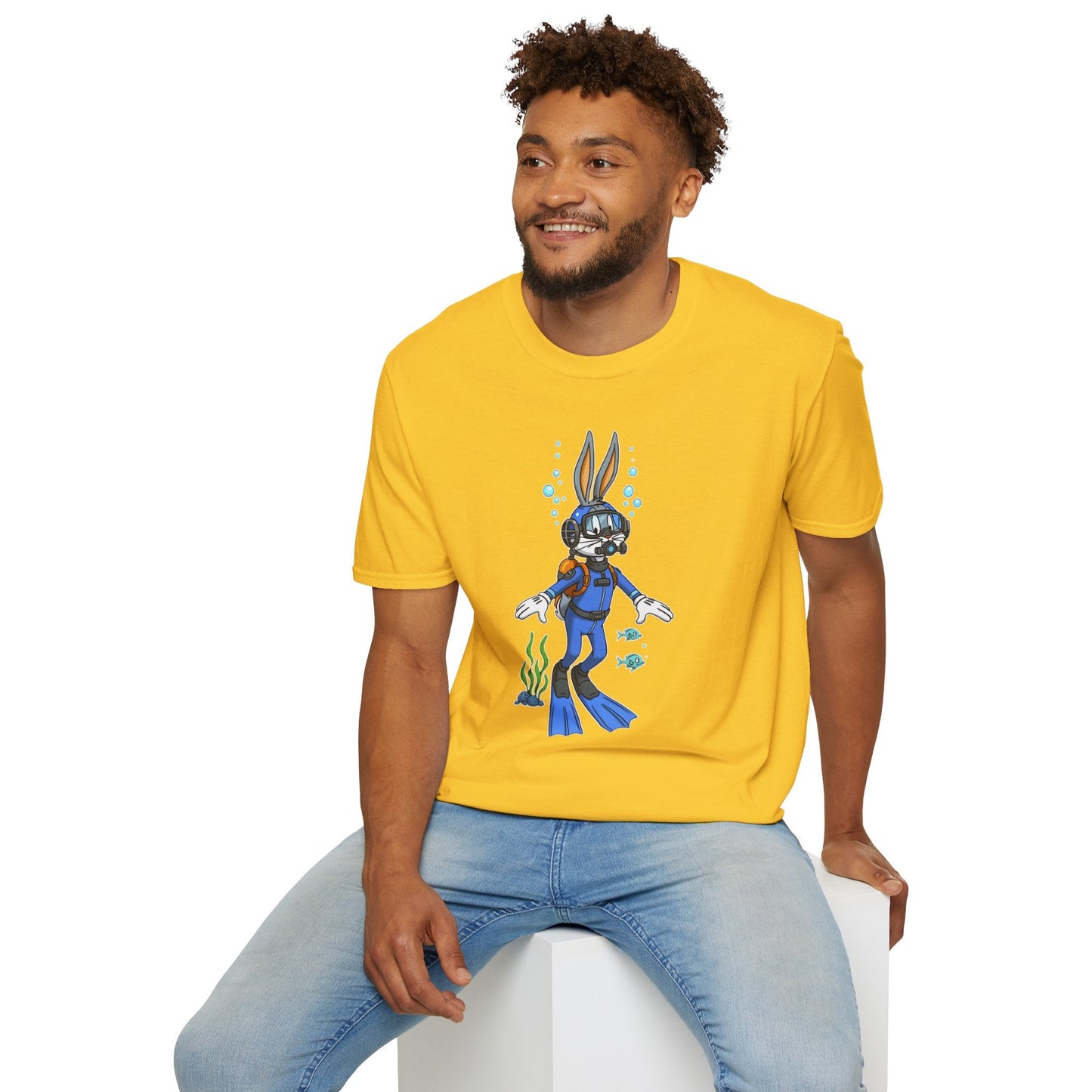 Bugs Bunny T Shirt Unisex Short Sleeve Cartoon Tee Gildan Softstyle 64000 Cotton