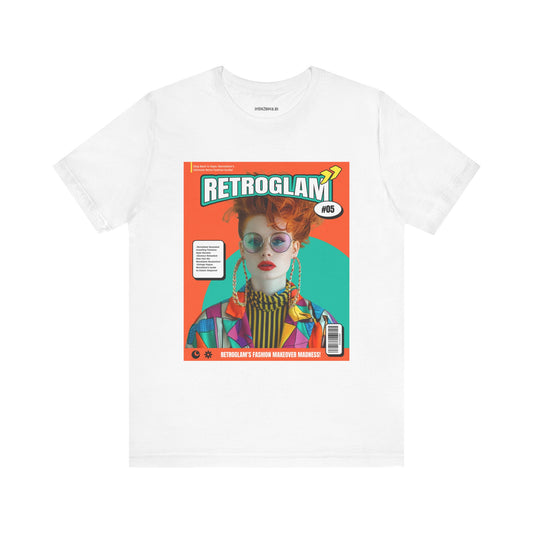 Magazine Cover Graphic Unisex Cotton Bella+Canvas Tee with Retro Poster ab30