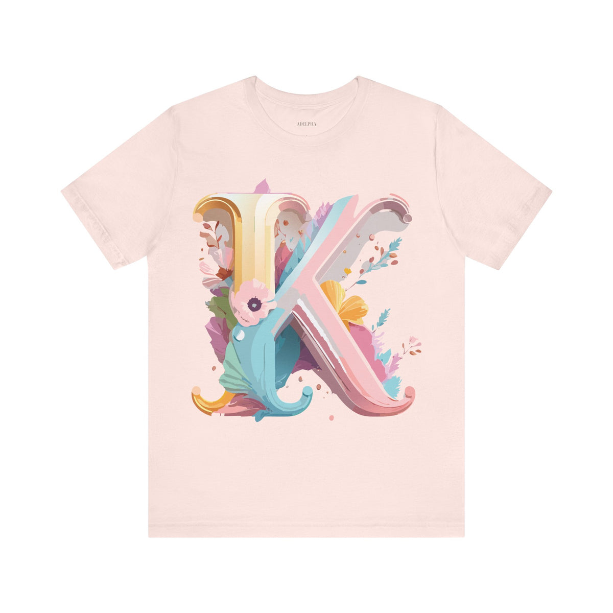 Letter K Graphic Unisex Cotton Bella+Canvas Tee with Art Letter Design