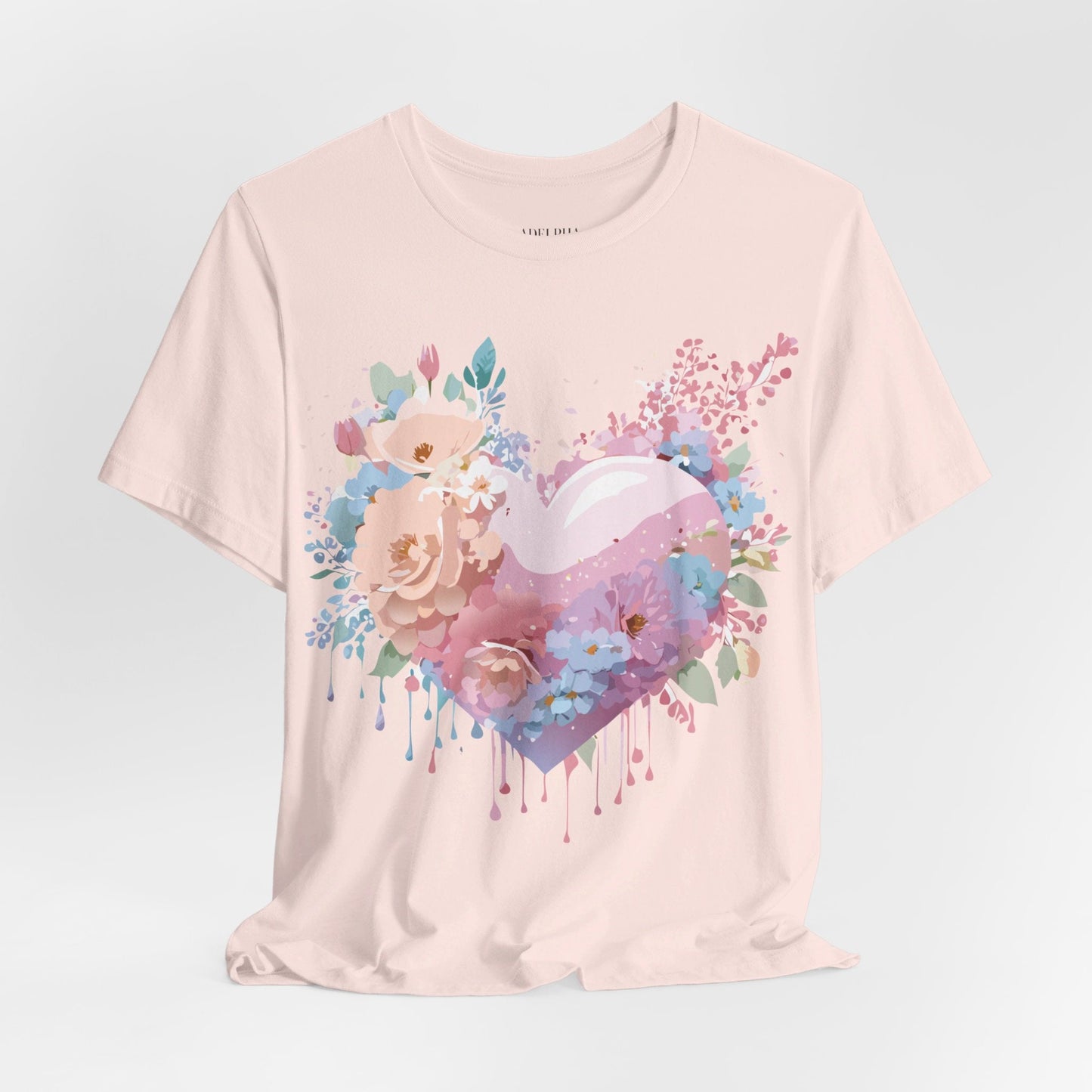 Valentine Day Graphic Unisex 100 Cotton Vintage Artwork with Love and Flower Design Tee 29