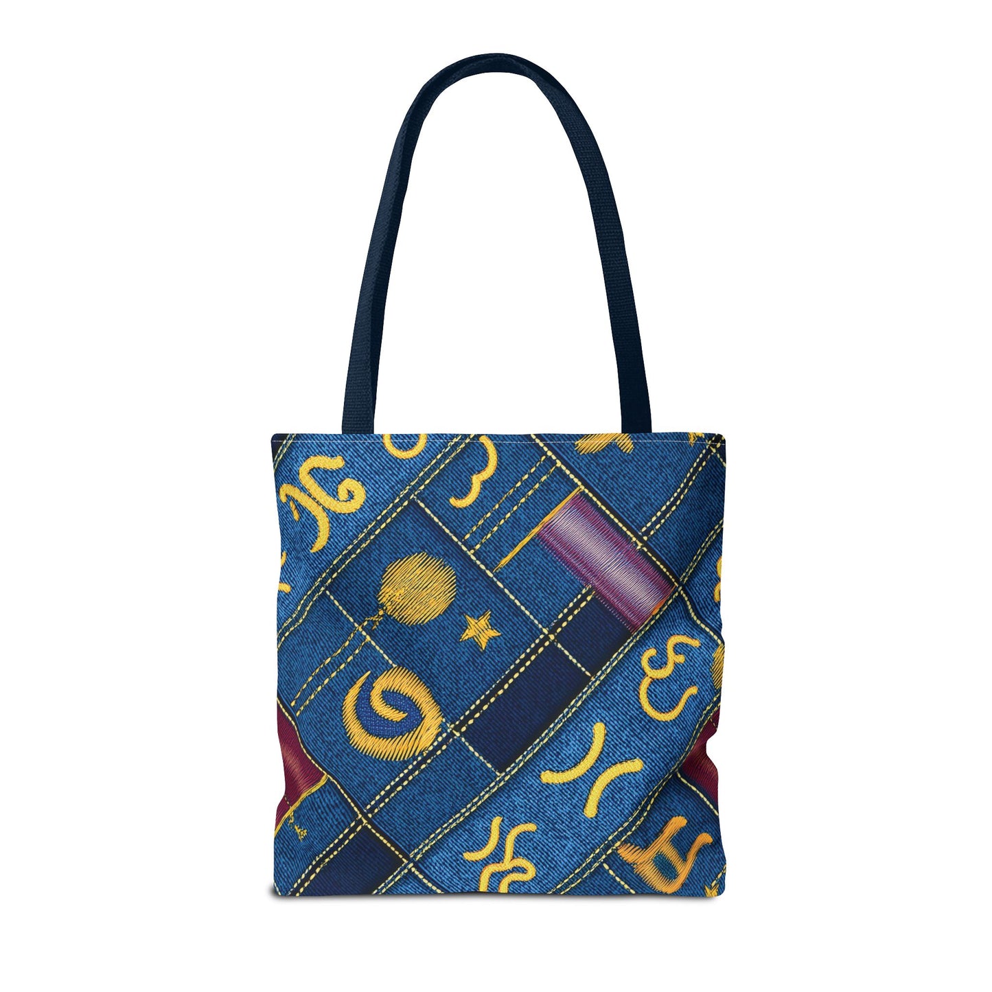 Denim Fabric Imitation Print Unisex Canvas Bag Poly Spun 3 Sizes Tote Bag 184