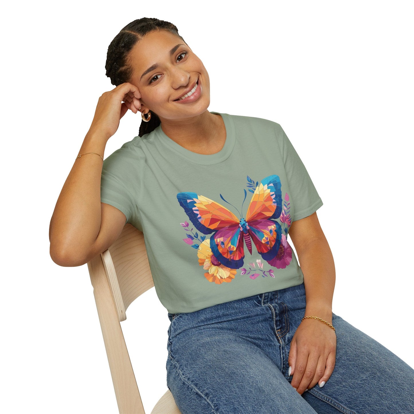 Butterfly Shirt Unisex Softstyle Short Sleeve Tee Monarch Butterfly 100 Percent Cotton