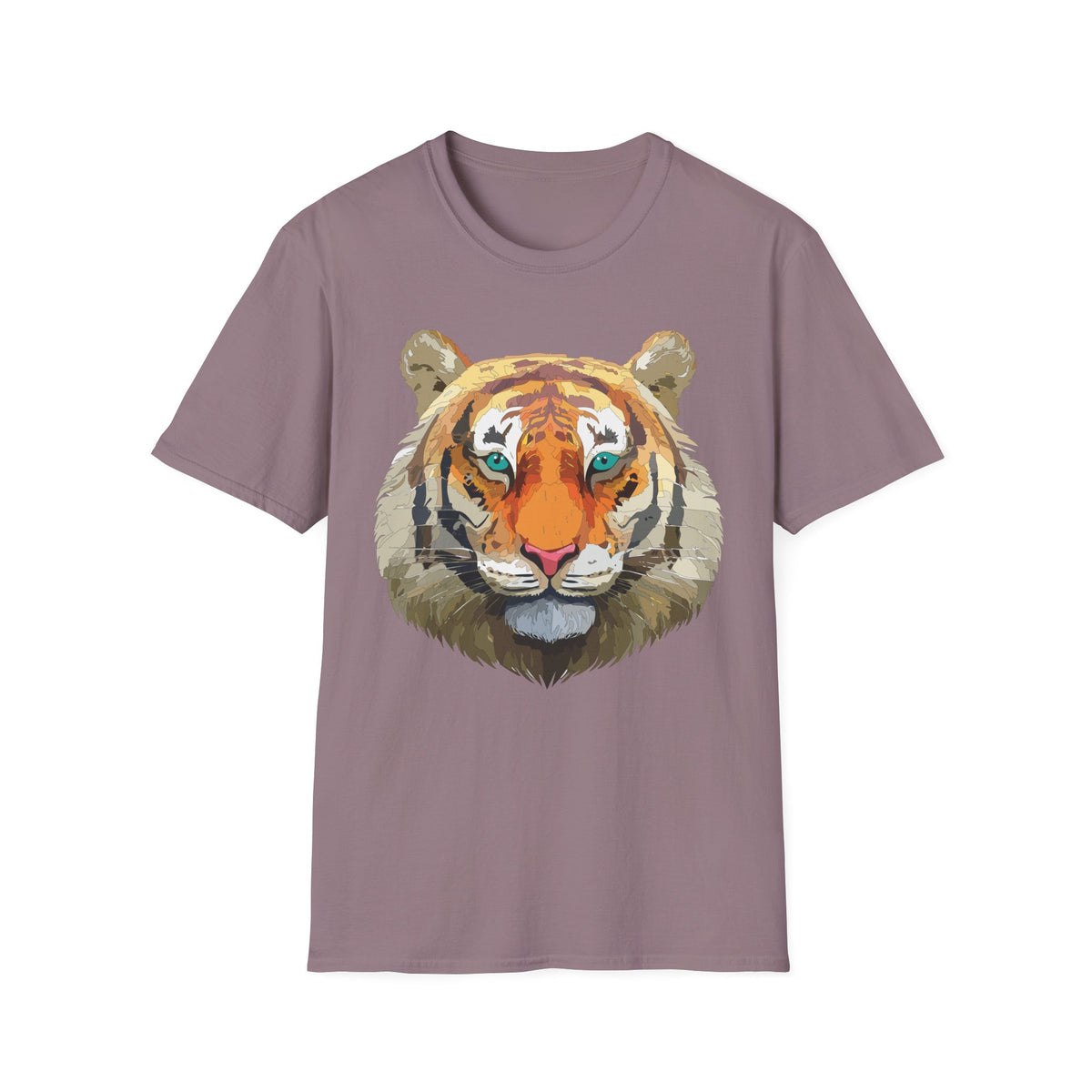 Watercolor Tiger Head T-Shirt | Bold Animal Portrait