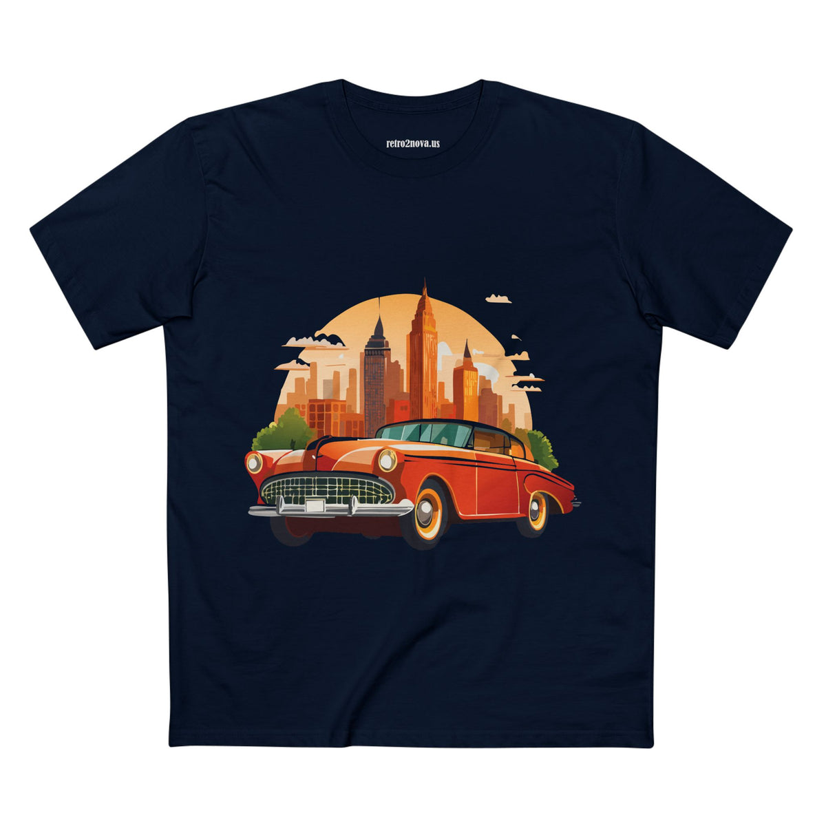 Retro Car Vintage Graphic Tee Staple Unisex 100 Cotton Tee Shirt - RC-1