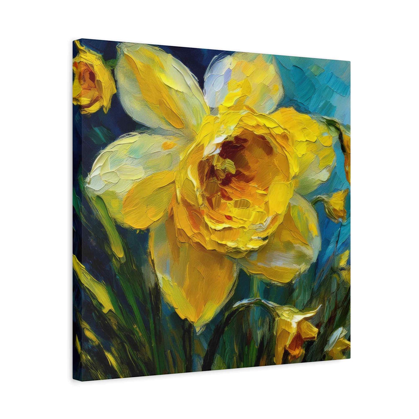 Narcissus Print Canvas, Floral Oil Paint Print 20x20, 24x24, 30x30, 32x32, 36x36 Art Design Pine-Wood Inner Frame MC-179