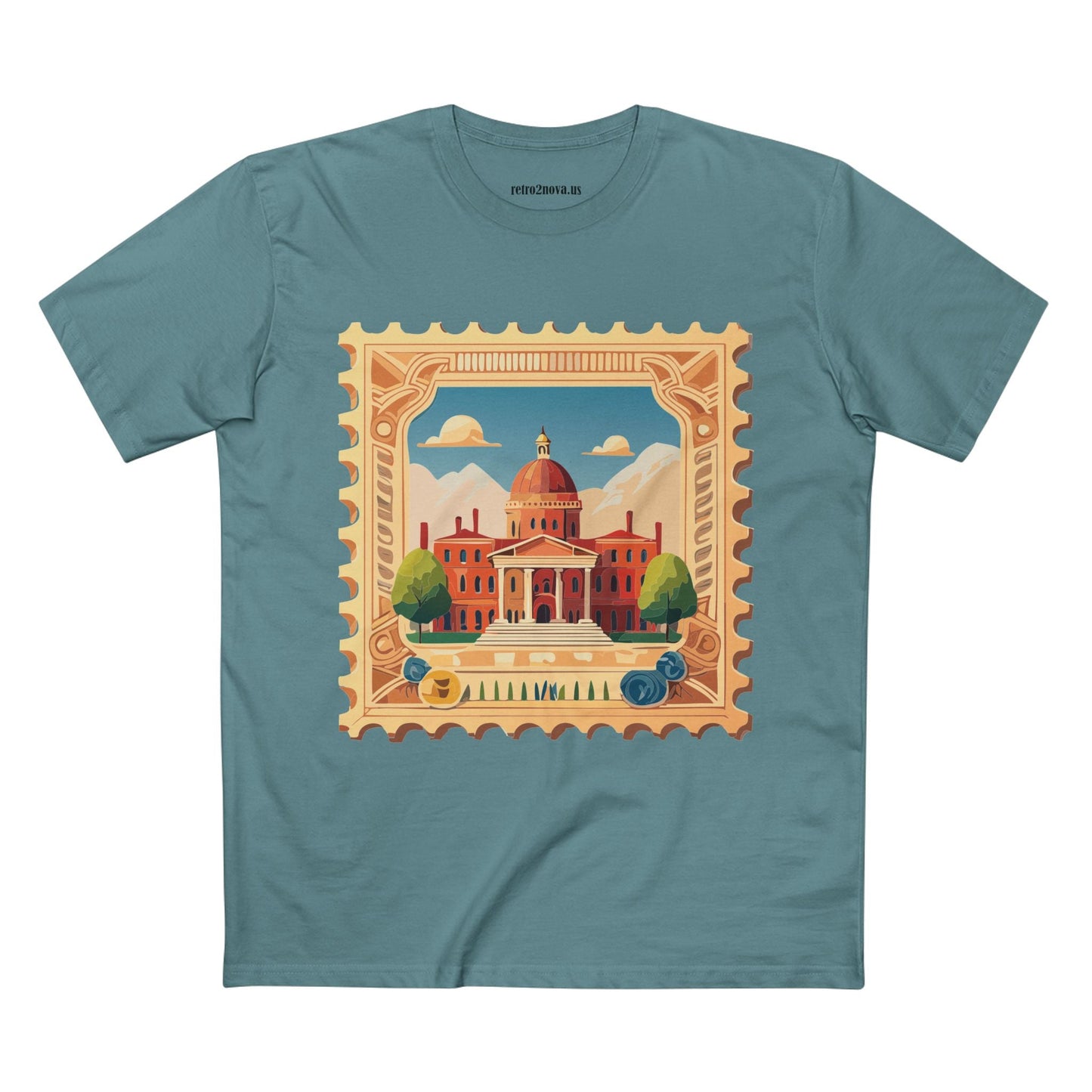 Postage Stamp Shirt Unisex Premium Cotton Tee With Original Art Collection By Retro2Nova PS14