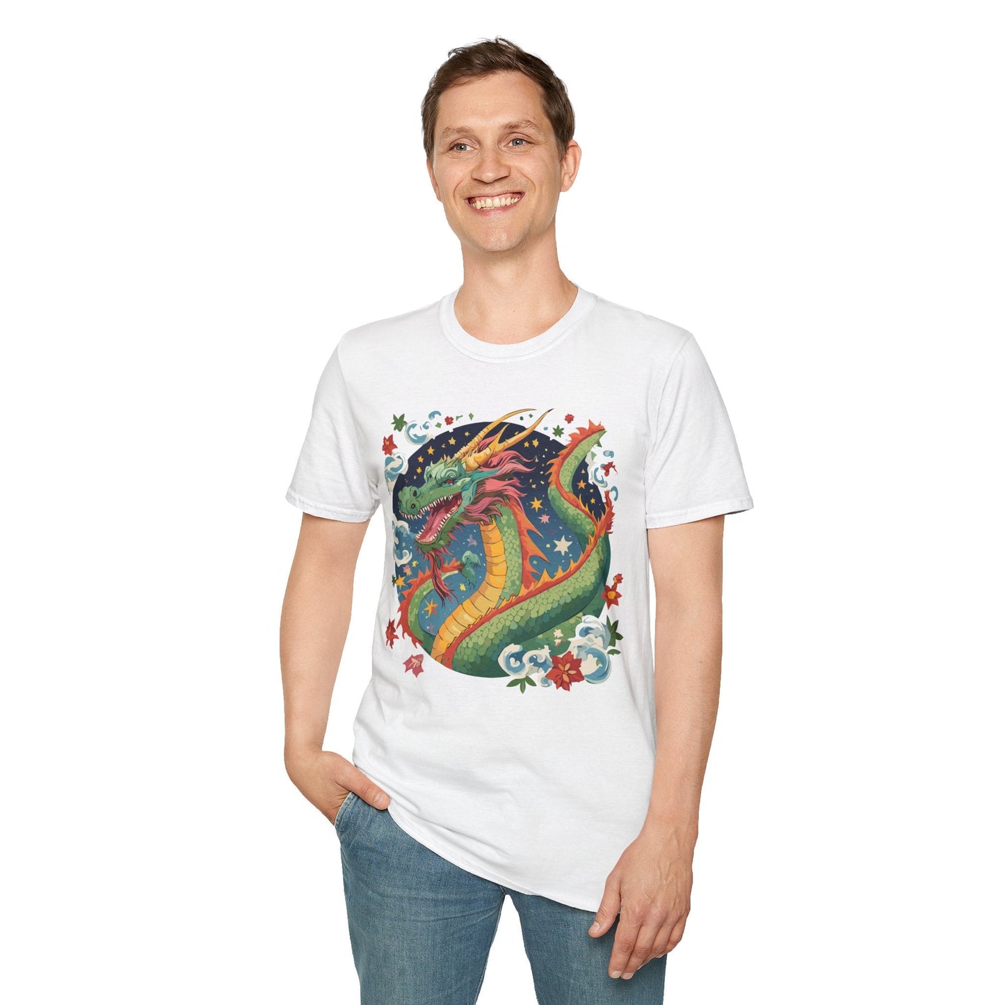Dragon Graphic Unisex 100 Cotton Tee with Animal Artwork Design 9