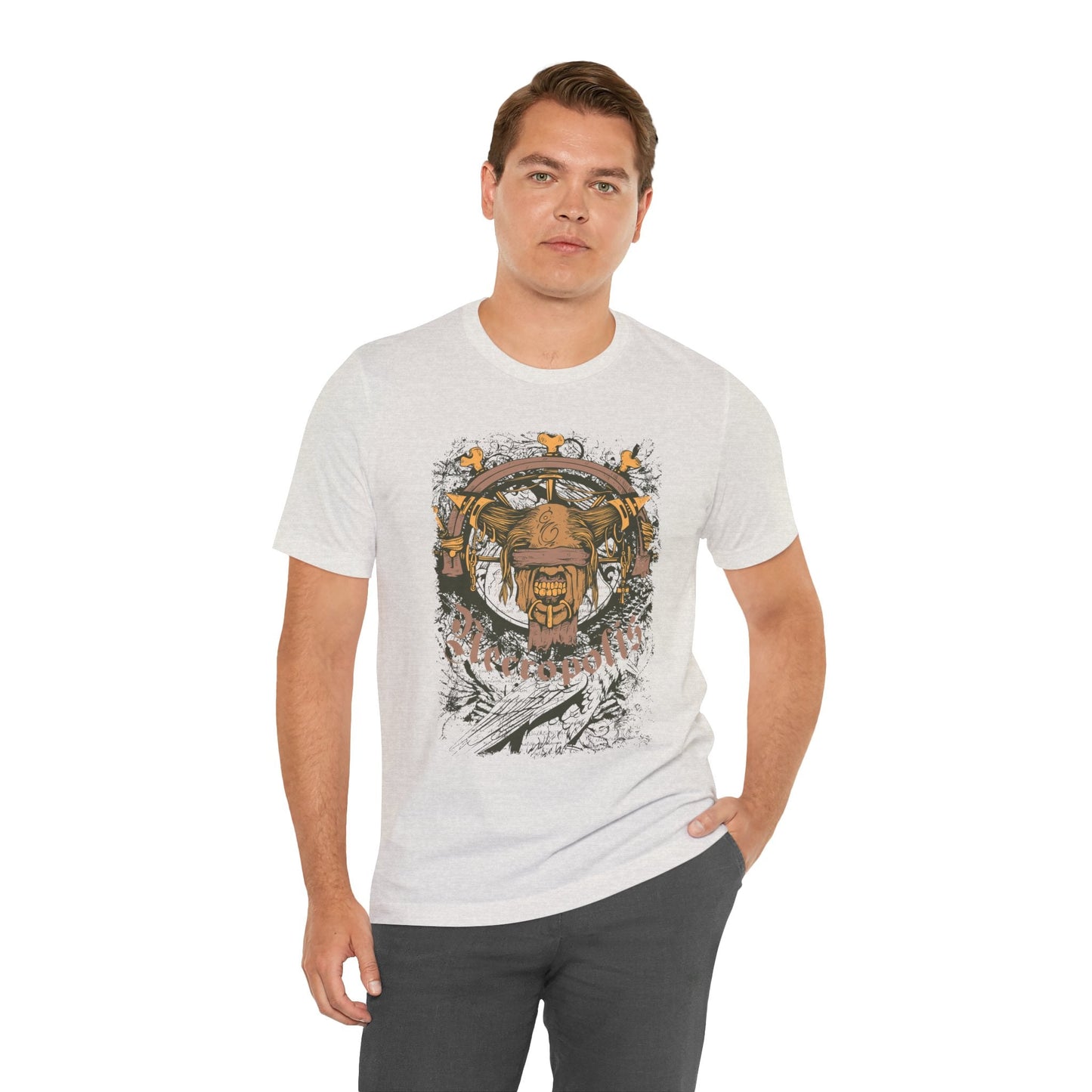 Skull Nordic Warrior Graphic Unisex Cotton T-Shirt r12
