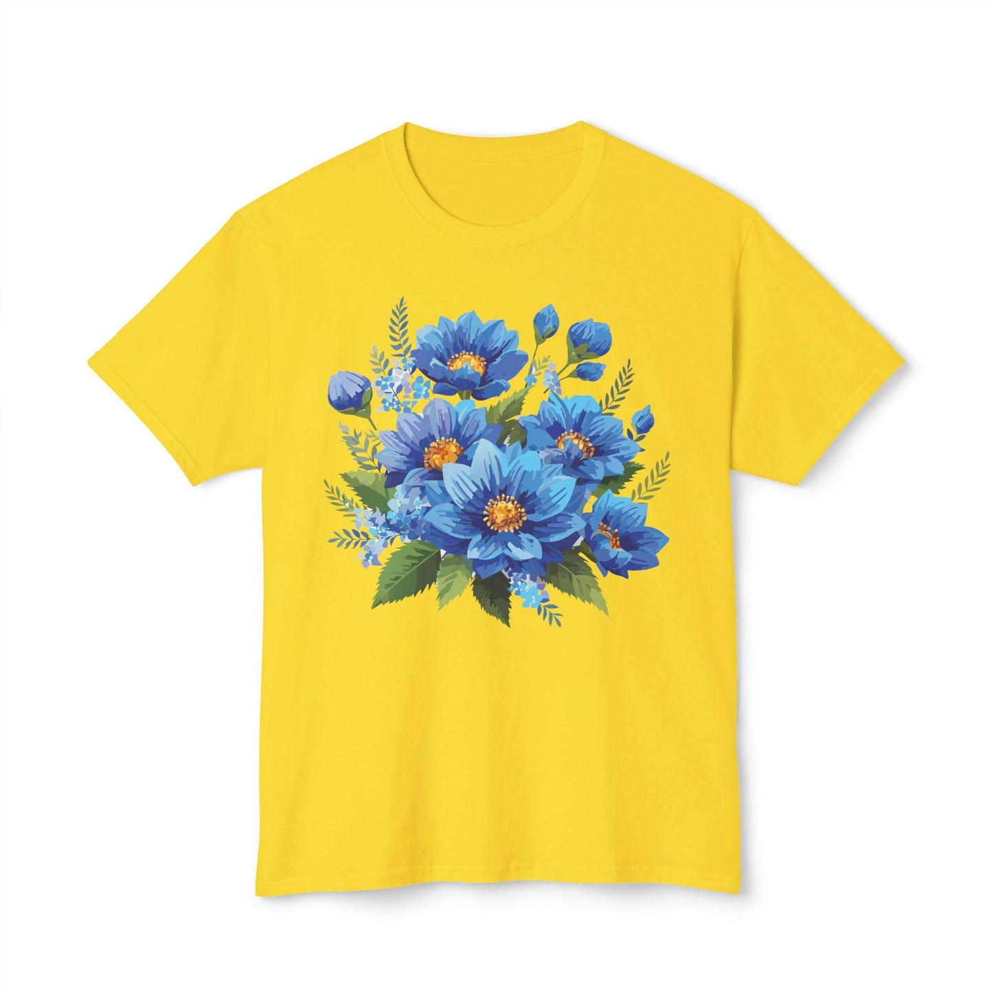 Unisex Floral T Shirt with Vintage Flower Art Print HD Cotton Tee Designed In USA