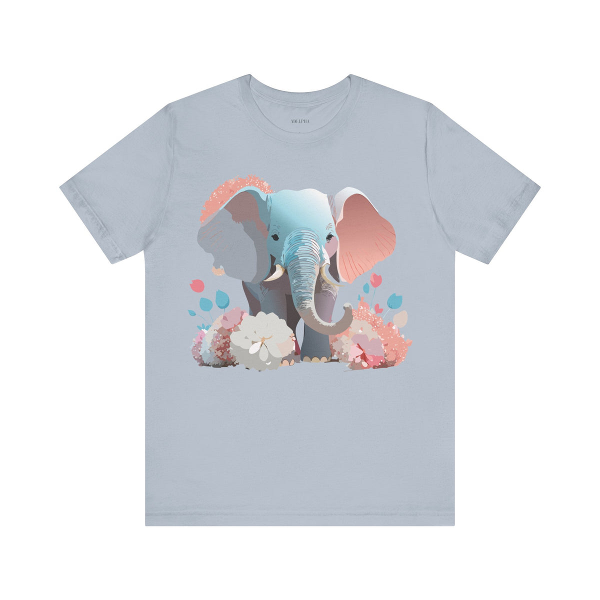 Elephant Graphic Unisex Cotton Bella+Canvas Tee with Art Animal Design e132