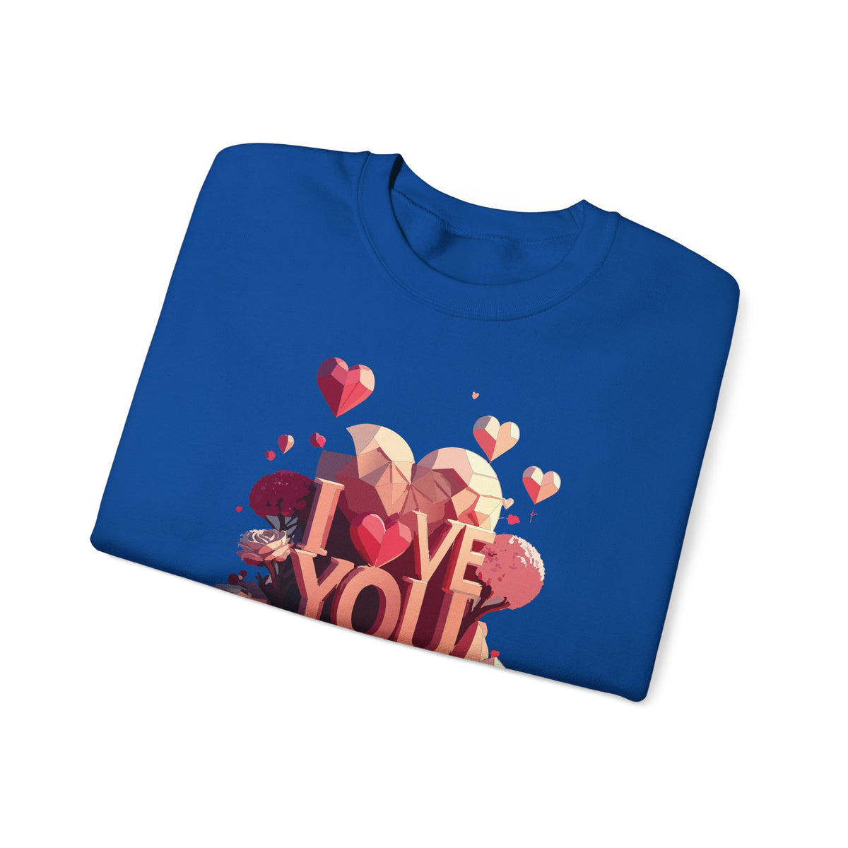 Unisex Big Heart Love Sweatshirt, Love Heart Sweatshirt, Floral Love Sweatshirt, 50/50 Cotton-Poly Valentine's Day Sweatshirt 10