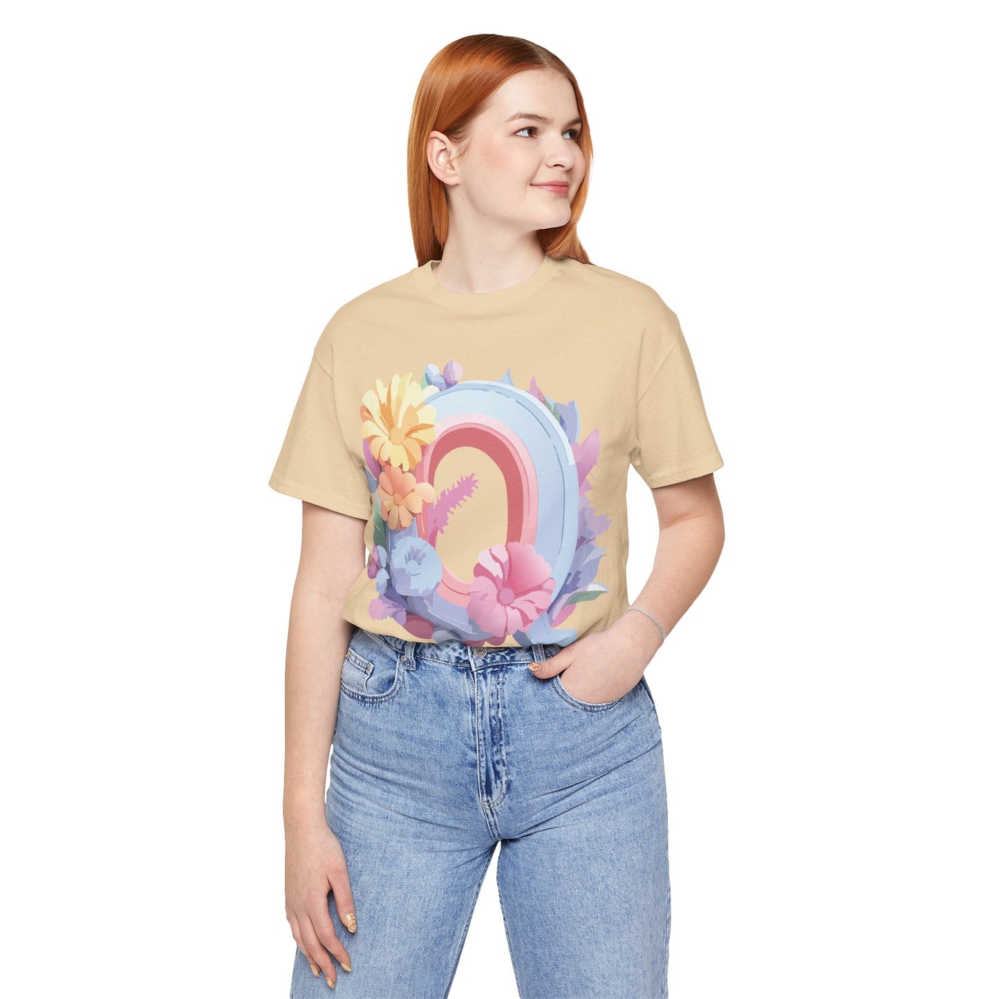 Unisex Letter Q Graphic Tee By Adelpha Vintage Inspired Art Design Short Sleeve Shirt