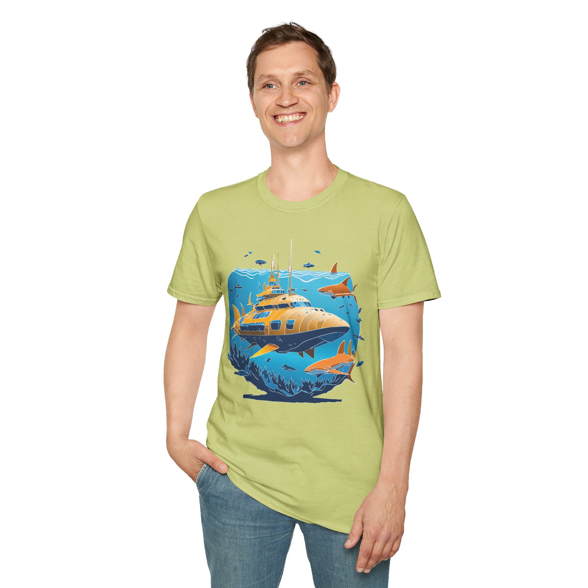 Ocean U boat Graphic Tee Gildan Unisex 100 Cotton Tee Shirt h40