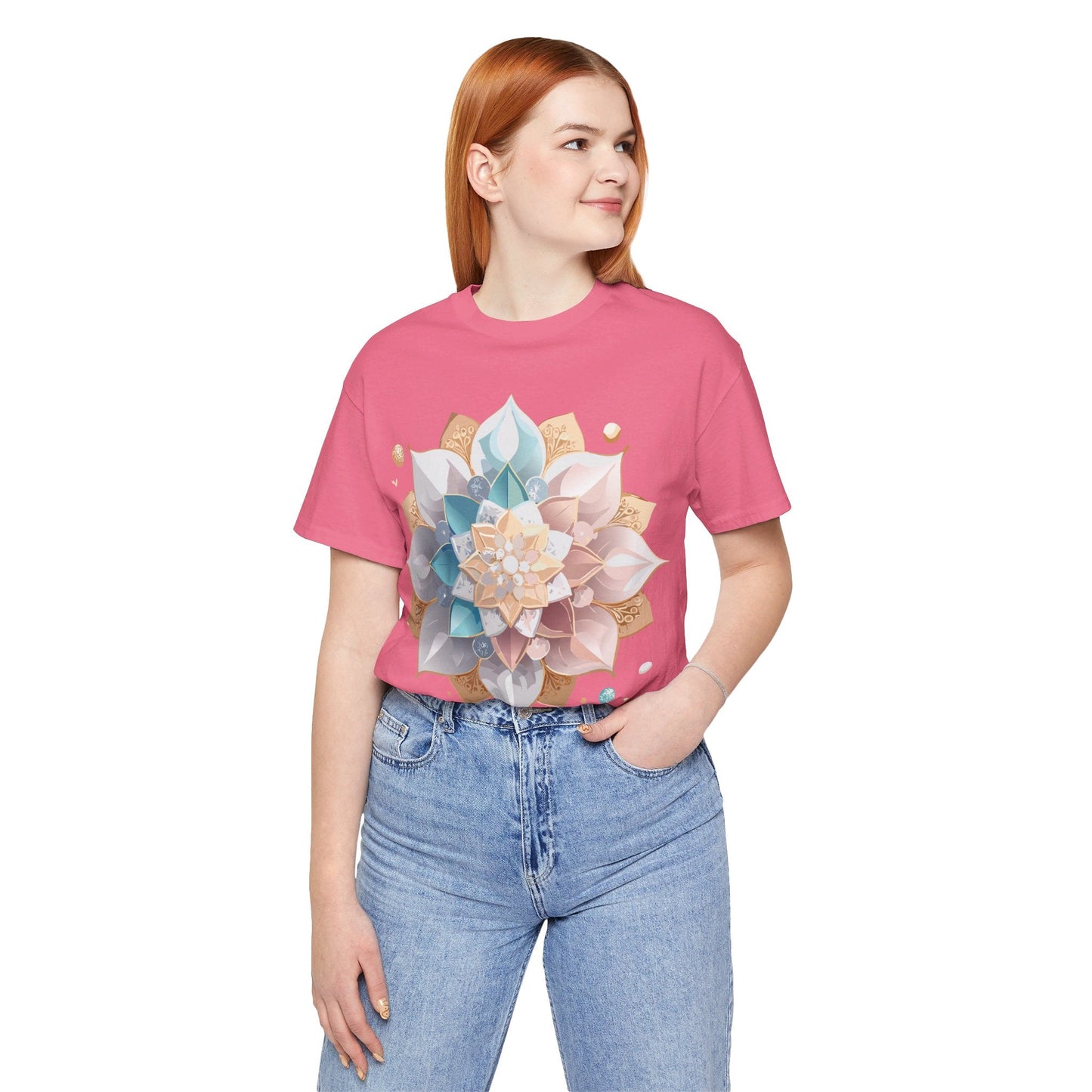 Adelpha Mandala Graphic Tee Unisex Jersey Short Sleeve Art Design Shirt Premium Comfort Wear