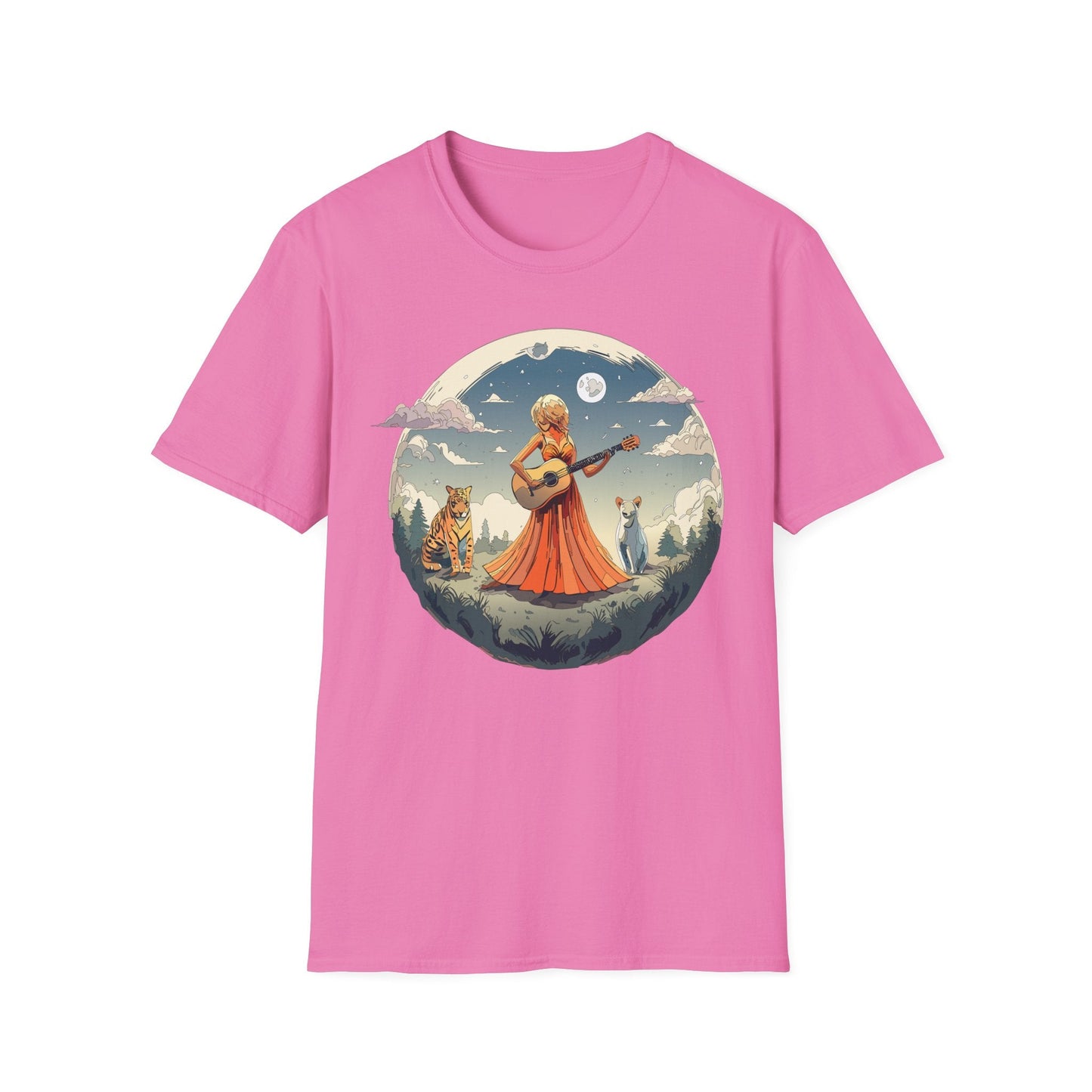 Womens Graphic T Shirt Art Design Tee Ladies Unisex Softstyle Cotton Tee Gildan 64000 Comfort