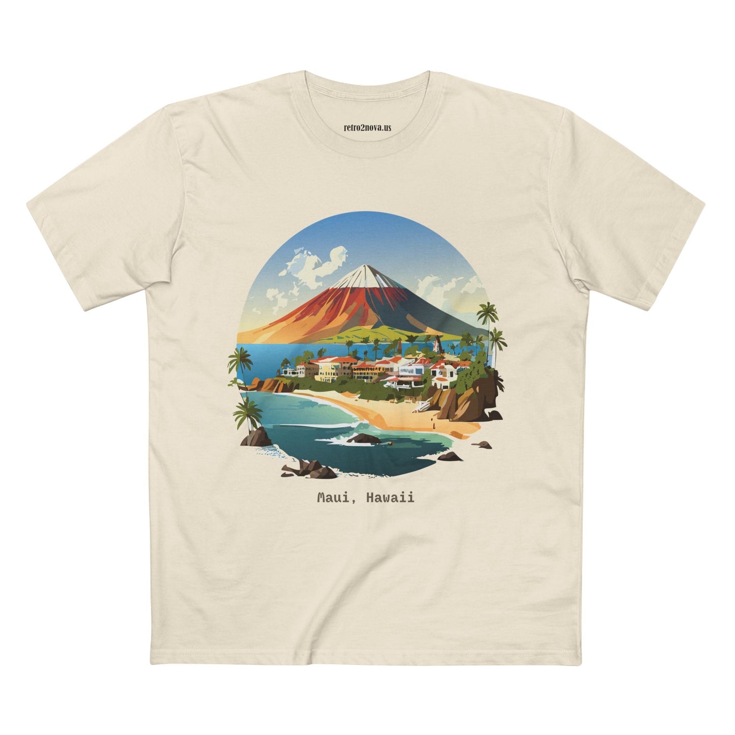 Unisex Travel Shirt Hawaii Style Original Art Design Tee TT-37 Premium Cotton Breathable Comfort