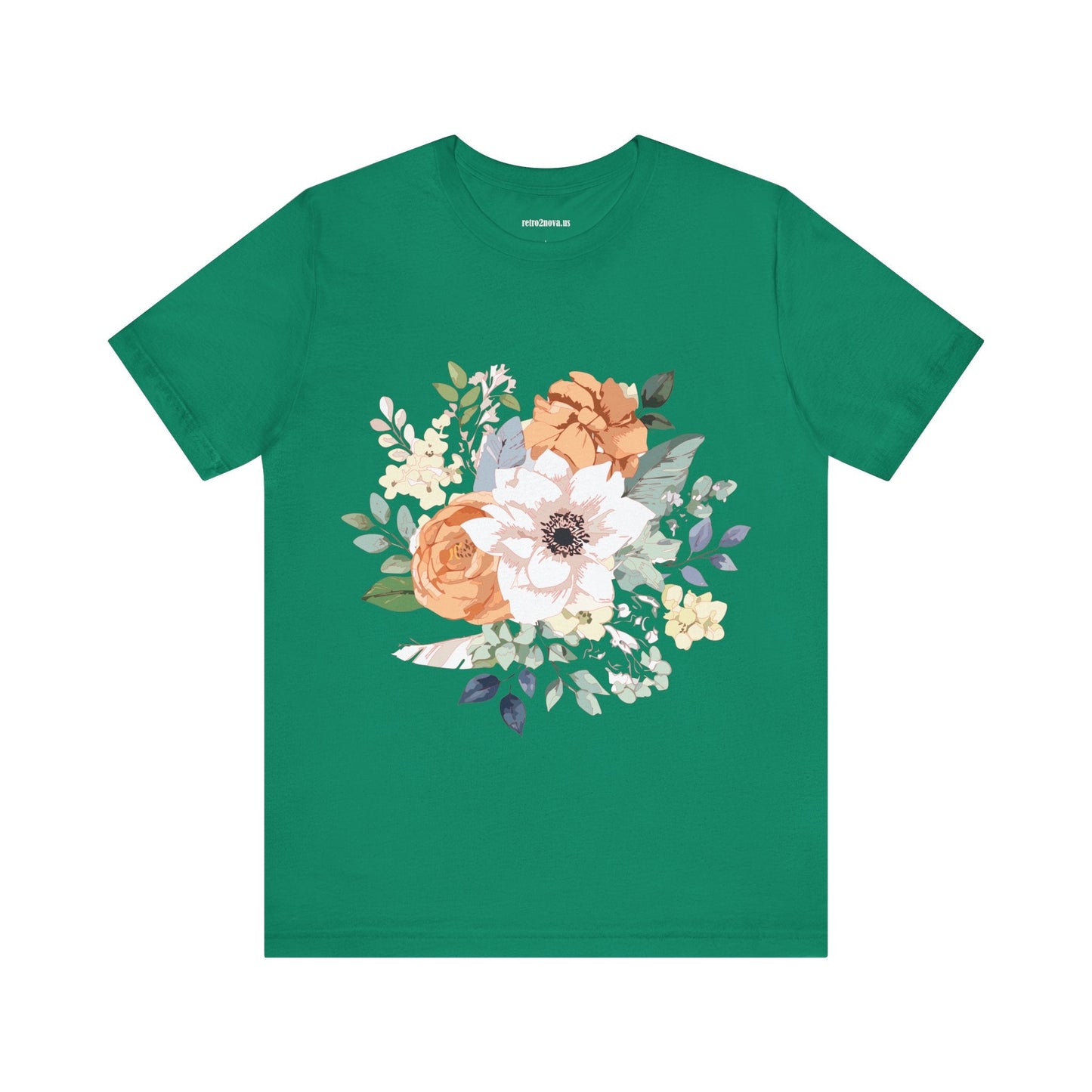 Unisex Floral Shirt Jersey Short Sleeve Tee Lightweight Breathable Flowers Collection Retro2Nova