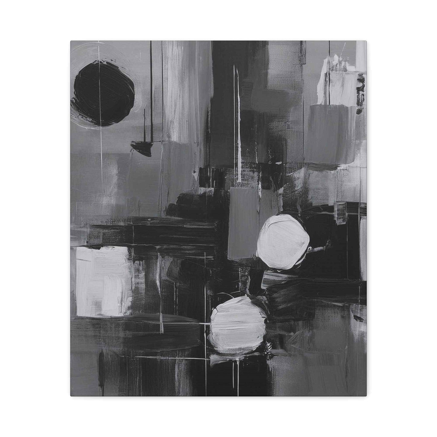 Black Abstract Painting Print Canvas 20x24,20x30,24x30, 24x32,24x36,30x40, 32x48,36x48,40x60 Pine-Wood Inner Frame ABS-16