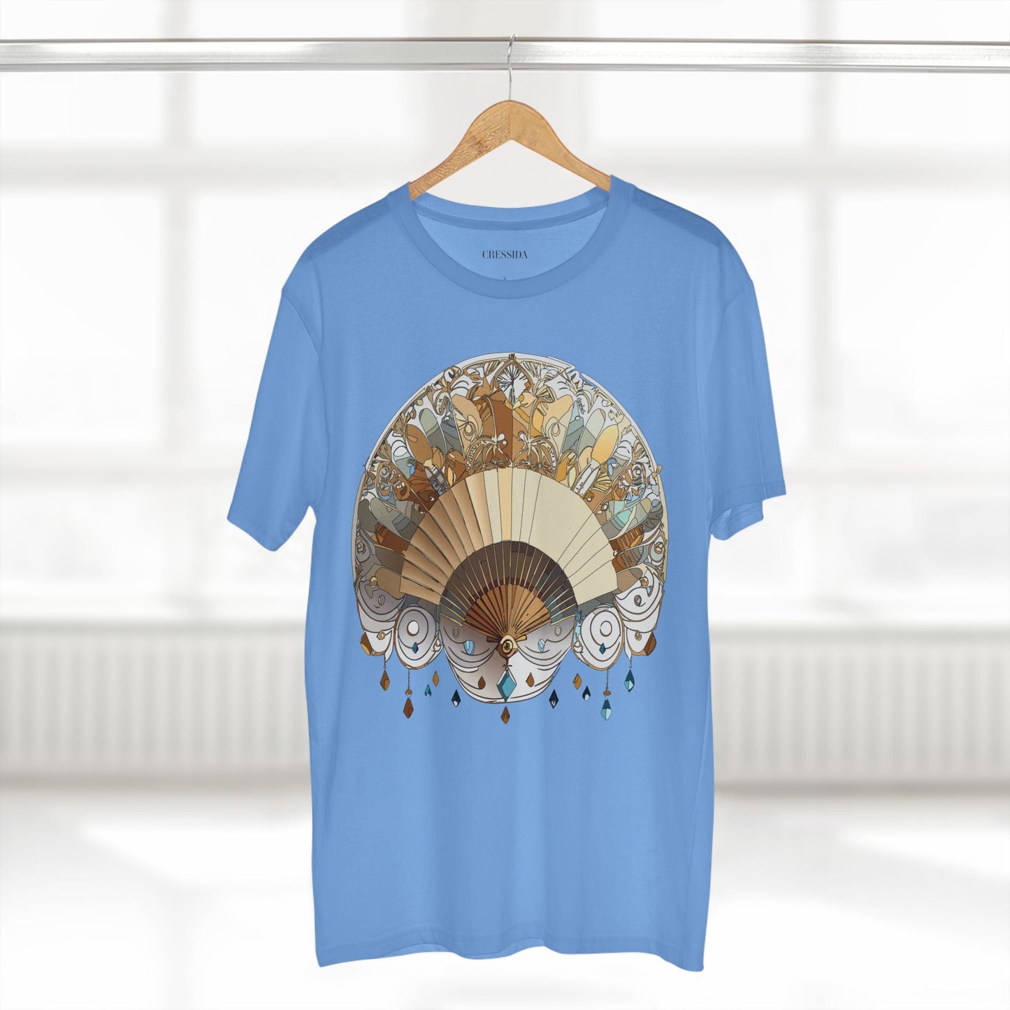 Antique Fan Graphic Design T-Shirt Unisex 100 Cotton Floral Carnival Artwork Tee 11