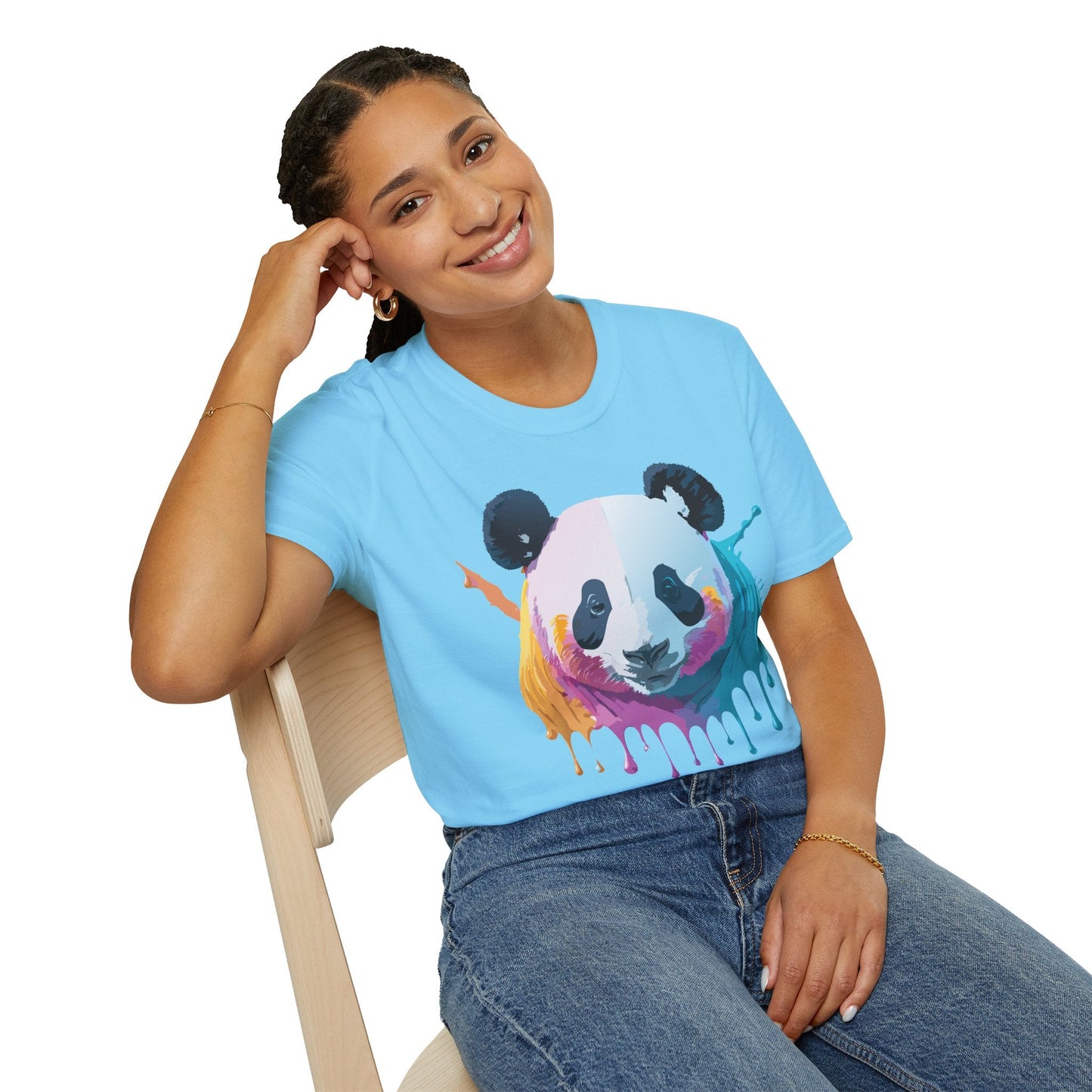 Panda Shirt Unisex T Shirt Softstyle Gildan 64000 100 Percent Ring Spun Cotton Animal Tee