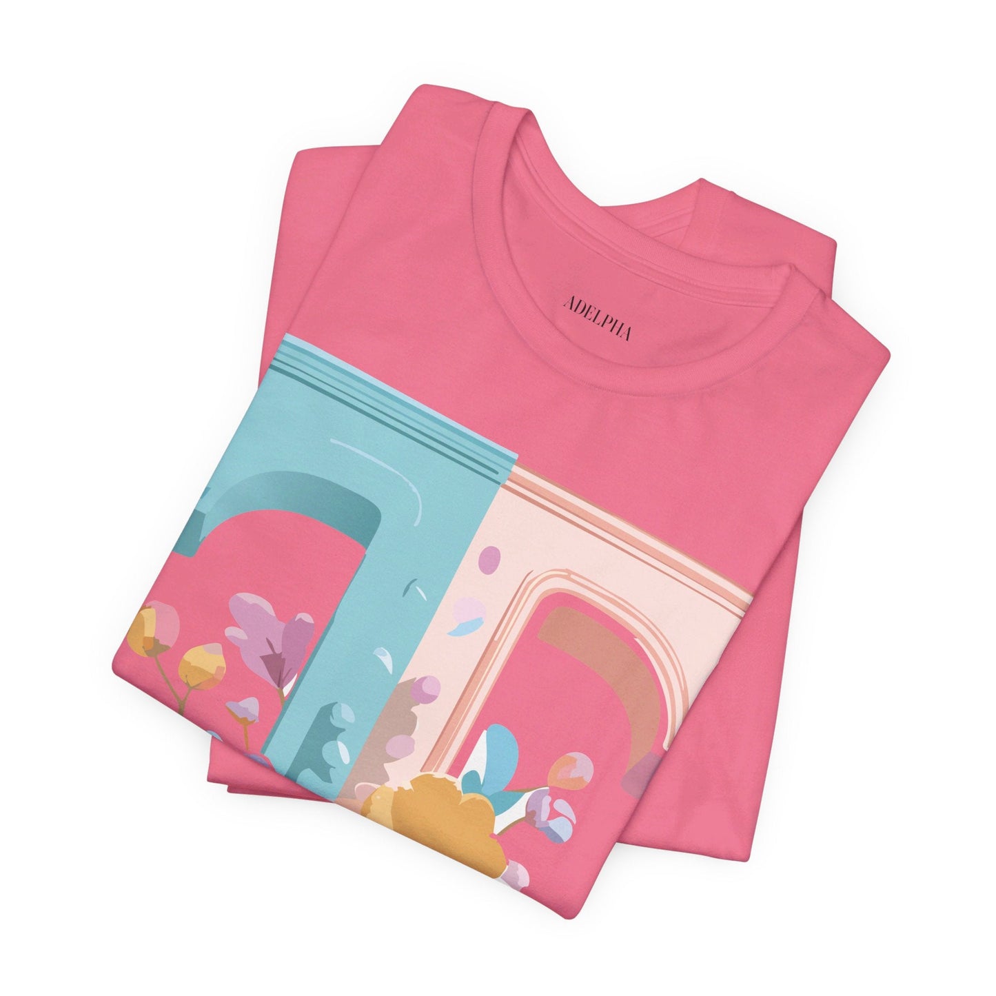 Adelpha Graphic Tee Unisex Short Sleeve Letter Shirt Featuring Vintage Inspired Artwork