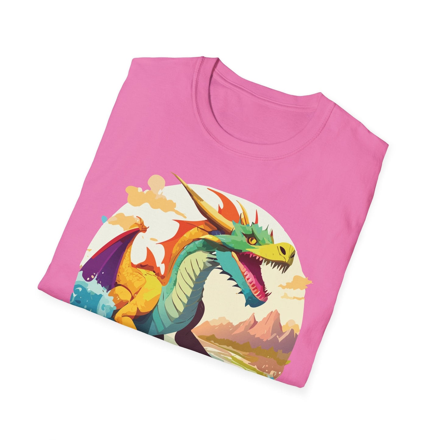 Dragon Graphic Unisex Cotton Softstyle Art Design Tee With Animals 13