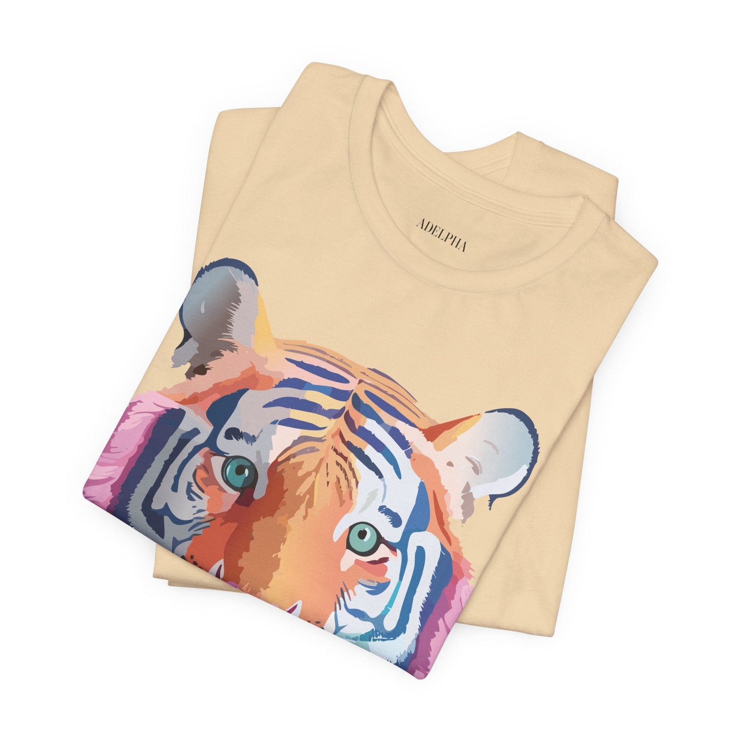 Tiger Shirt Graphic Tee Unisex Jersey Short Sleeve Art Design By Adelpha Vintage Inspired Artwork