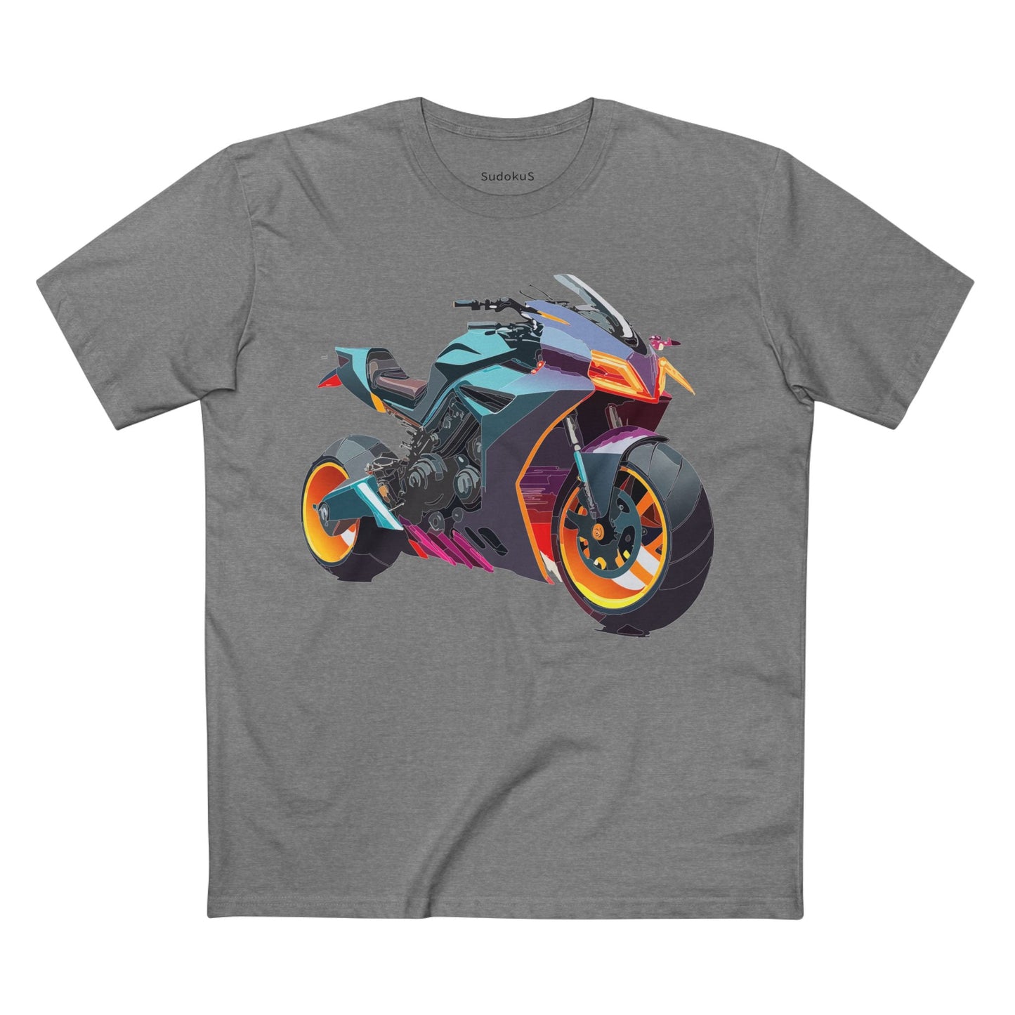 Moto Bike Graphic Unisex 100 Cotton Staple Tee 16