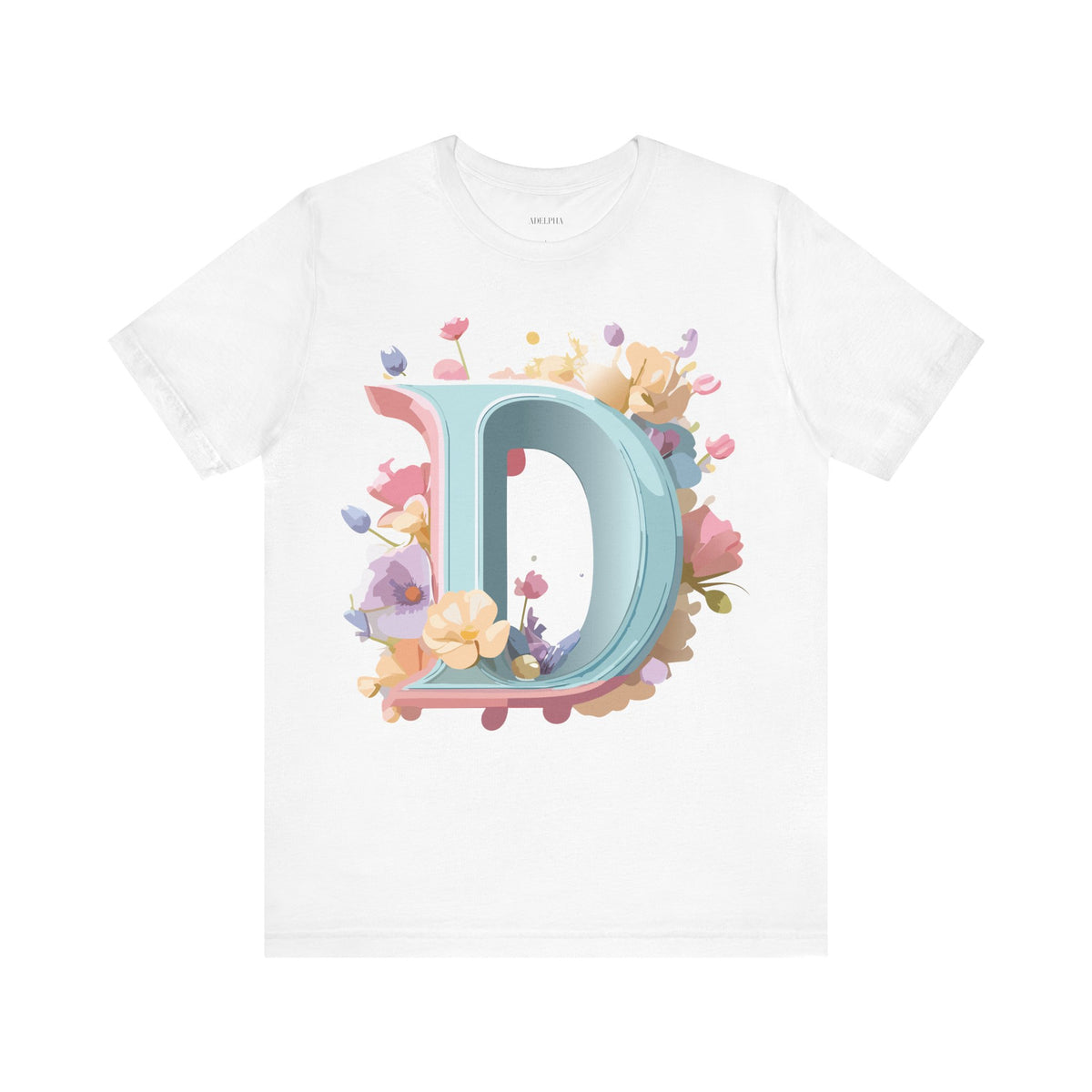Letter D Graphic Unisex Cotton Bella+Canvas Tee with Art Letter Design