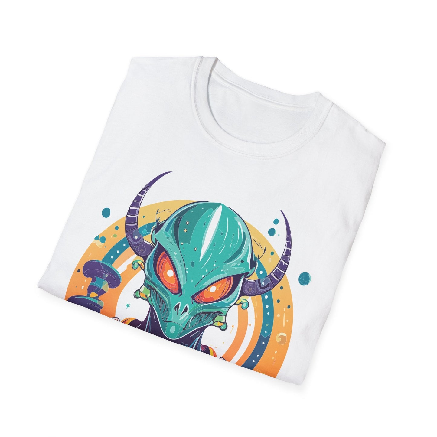 Alien Graphic Unisex Cotton Softstyle UFO Artwork Tee 14