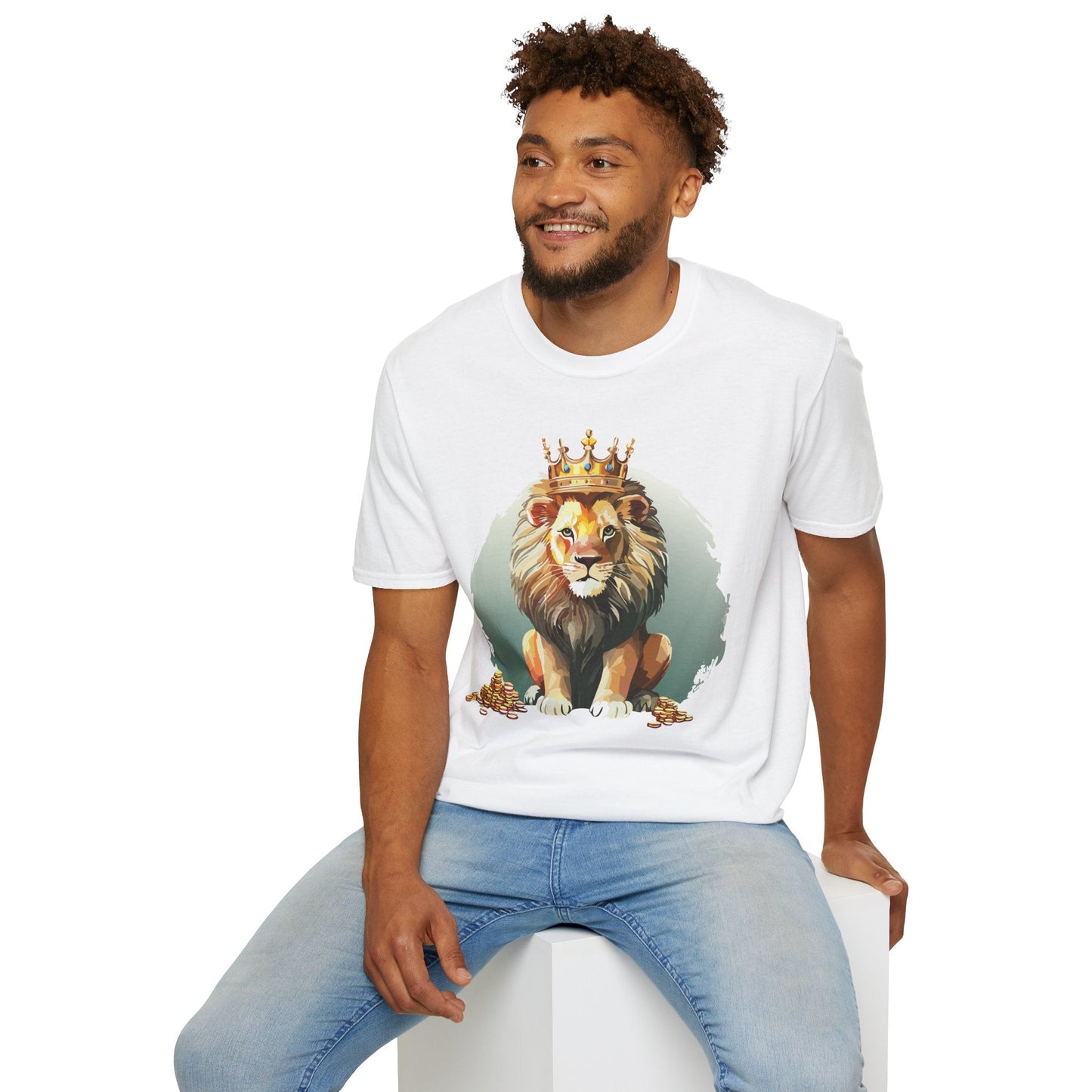 Unisex Lion Shirt Animal Tee Softstyle Gildan 64000 100 Percent Cotton Tee